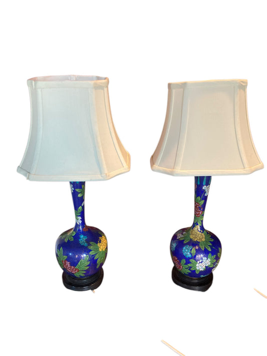 Pair of Chinese Cloisonné table lamps