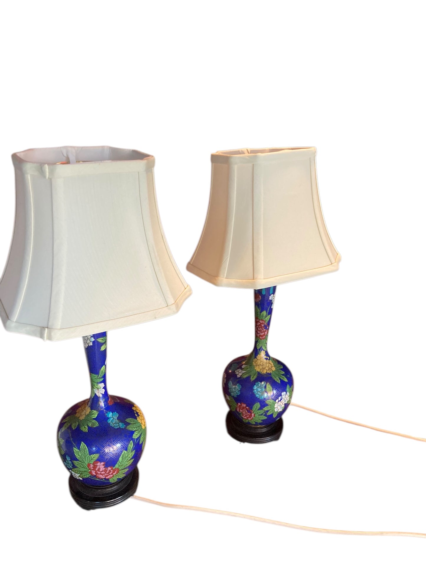 Pair of Chinese Cloisonné table lamps