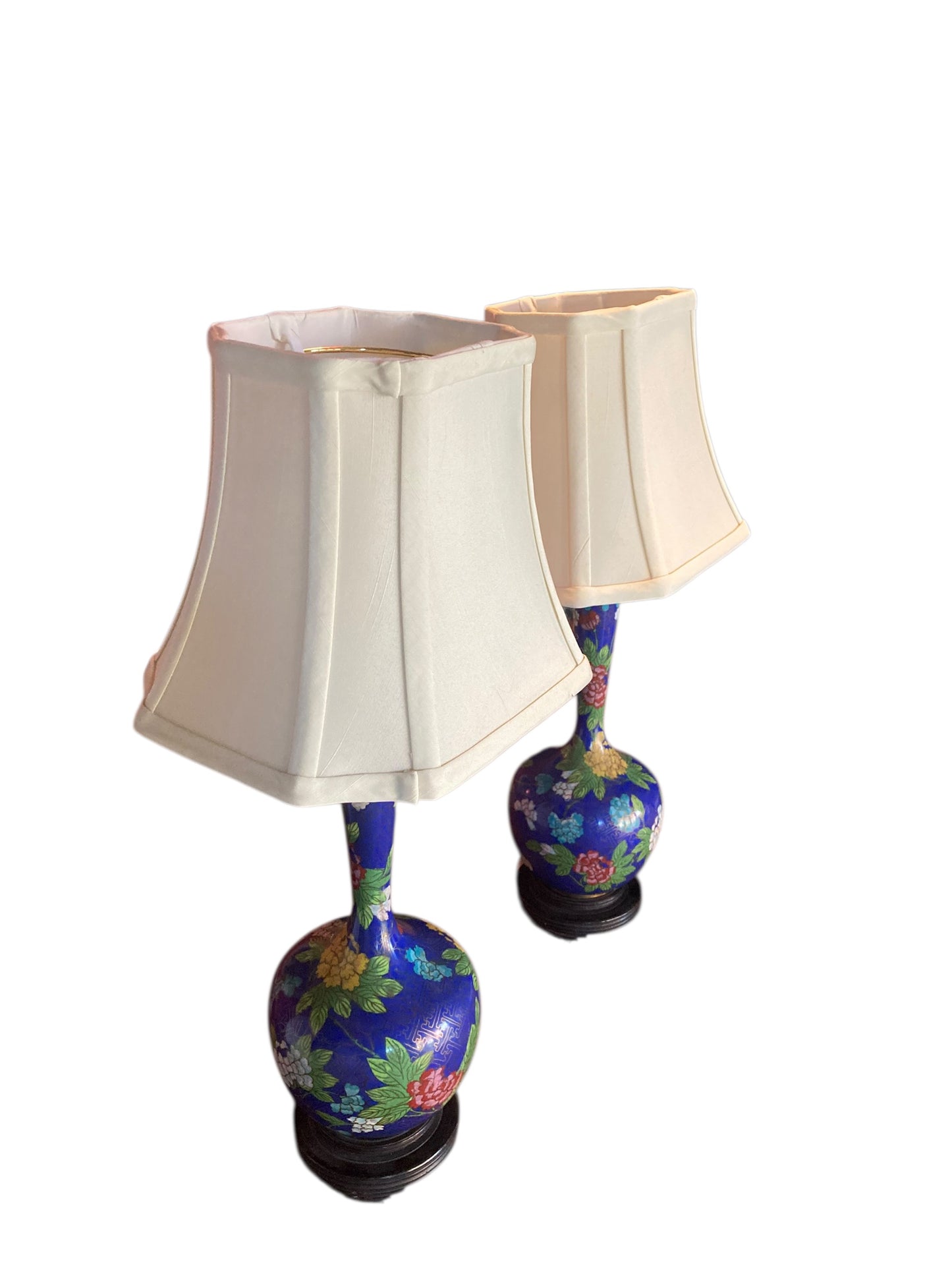 Pair of Chinese Cloisonné table lamps