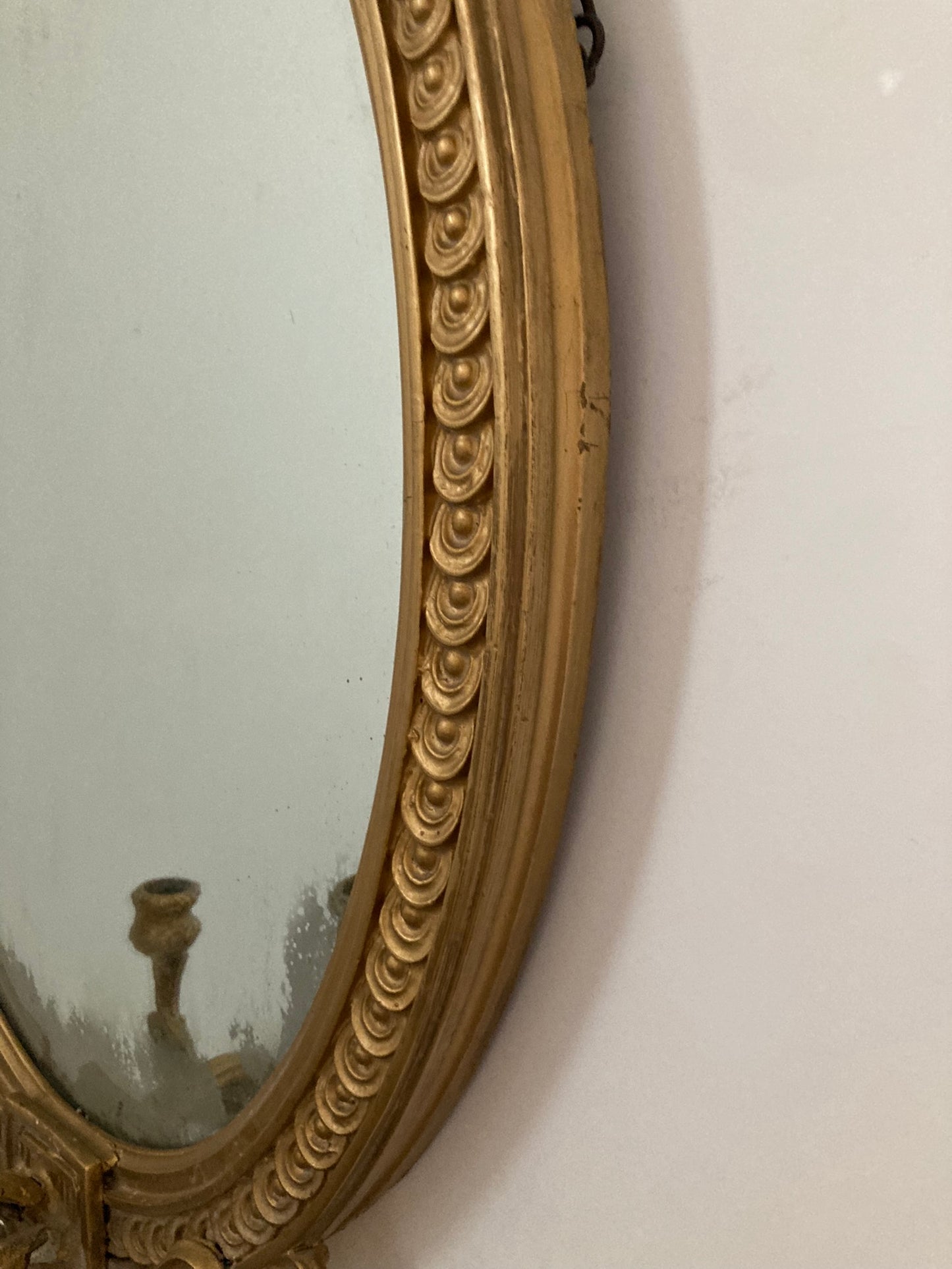 Antique Gilt Gesso Girandole Mirror