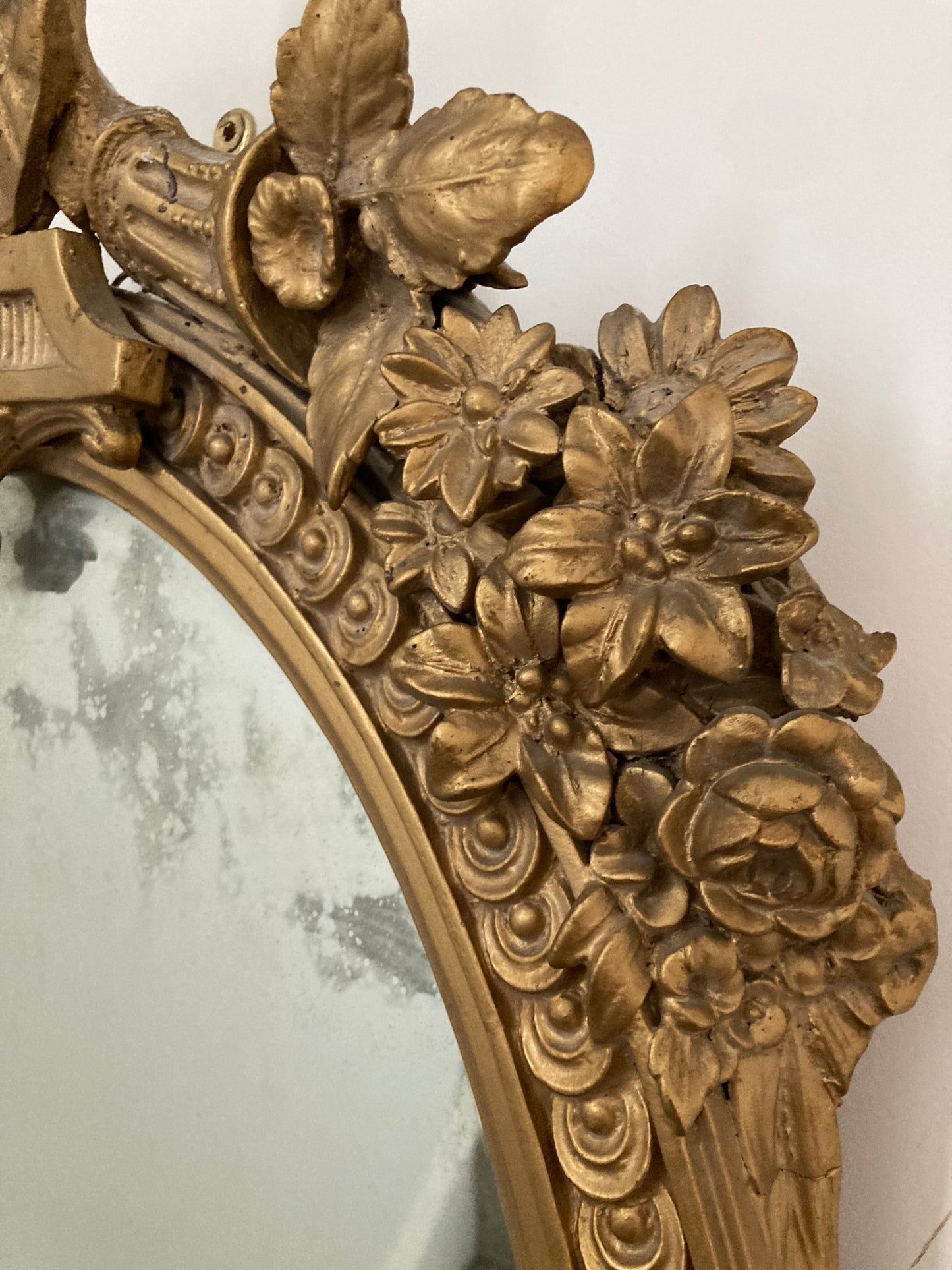 Antique Gilt Gesso Girandole Mirror