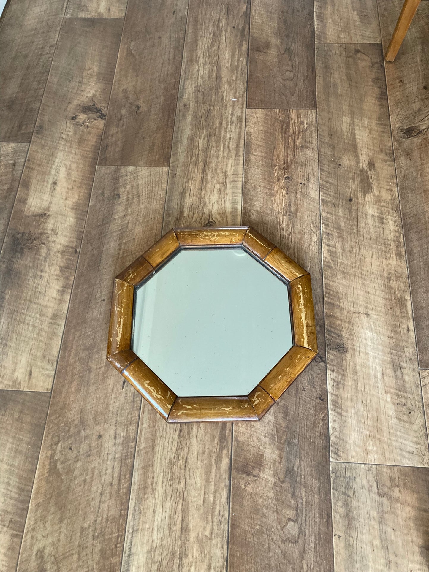 An Italian Mid Century Octagonal Bamboo Framed Mirrors Boho Bohemian
