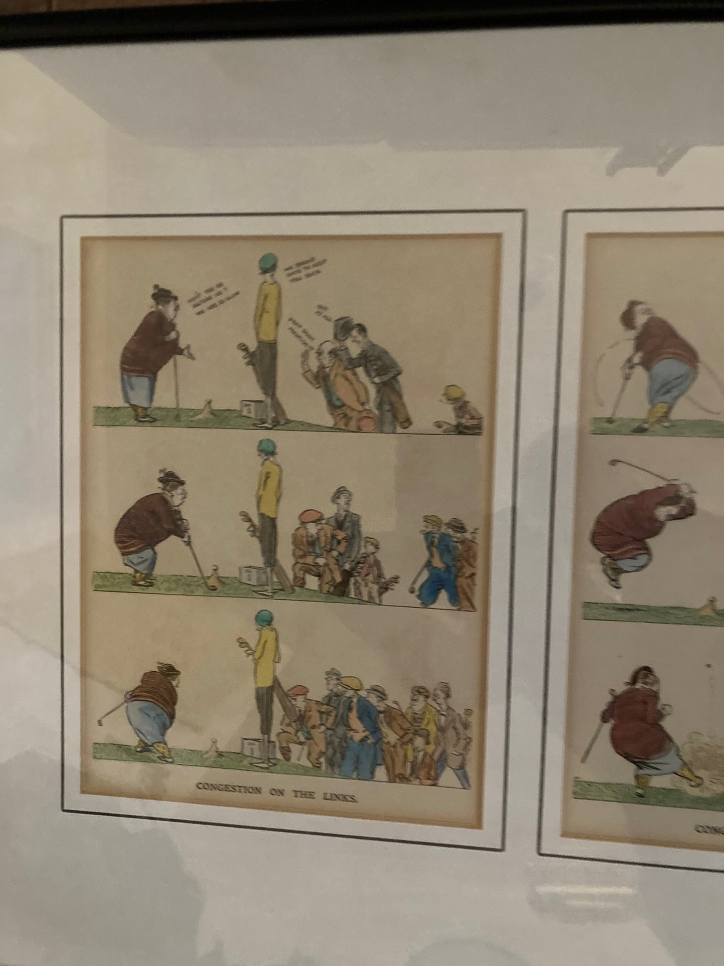 Two animated, cartoon character golfing prints