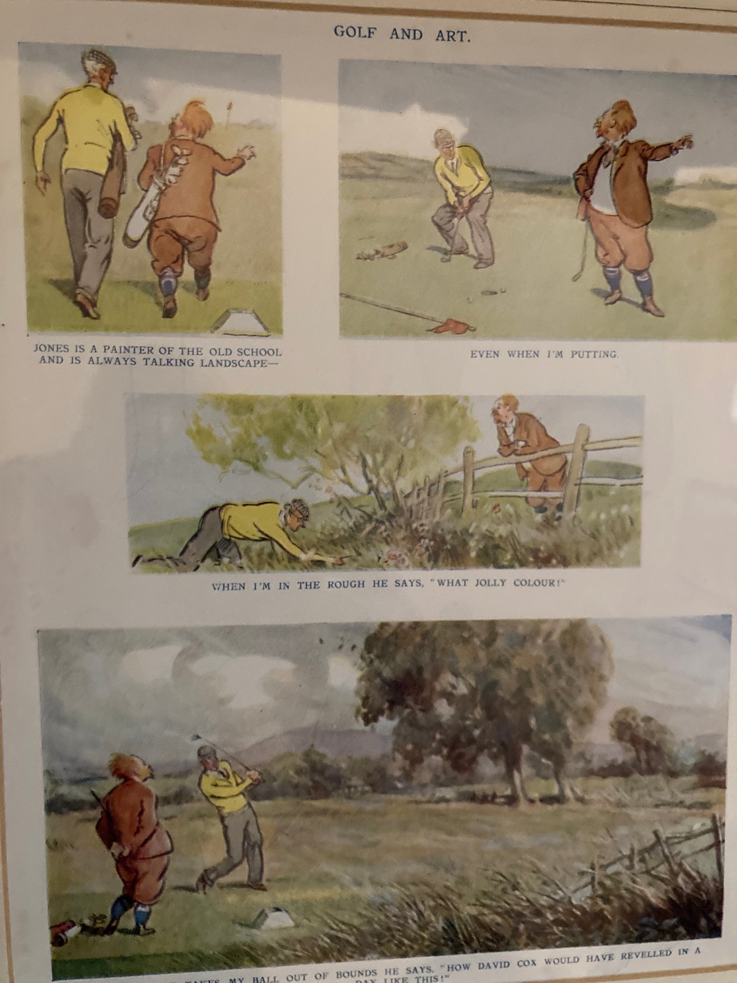 Two animated, cartoon character golfing prints