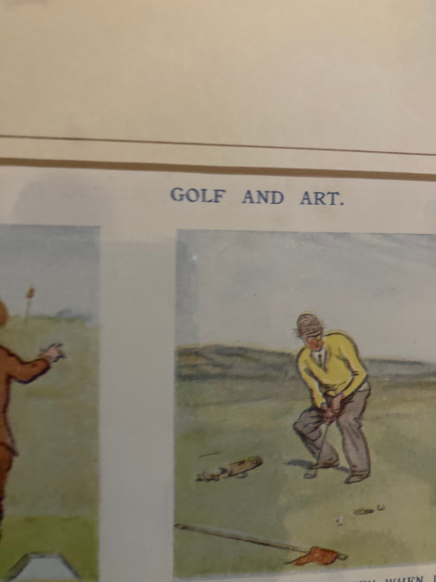 Two animated, cartoon character golfing prints