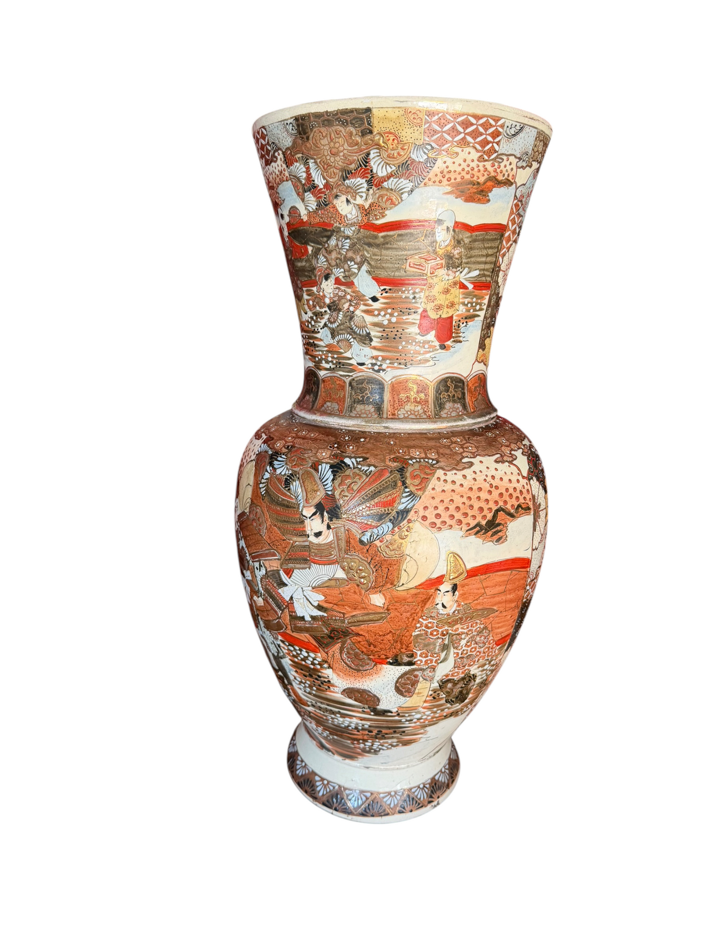 Antique Japanese earthenware Satsuma Style Vase