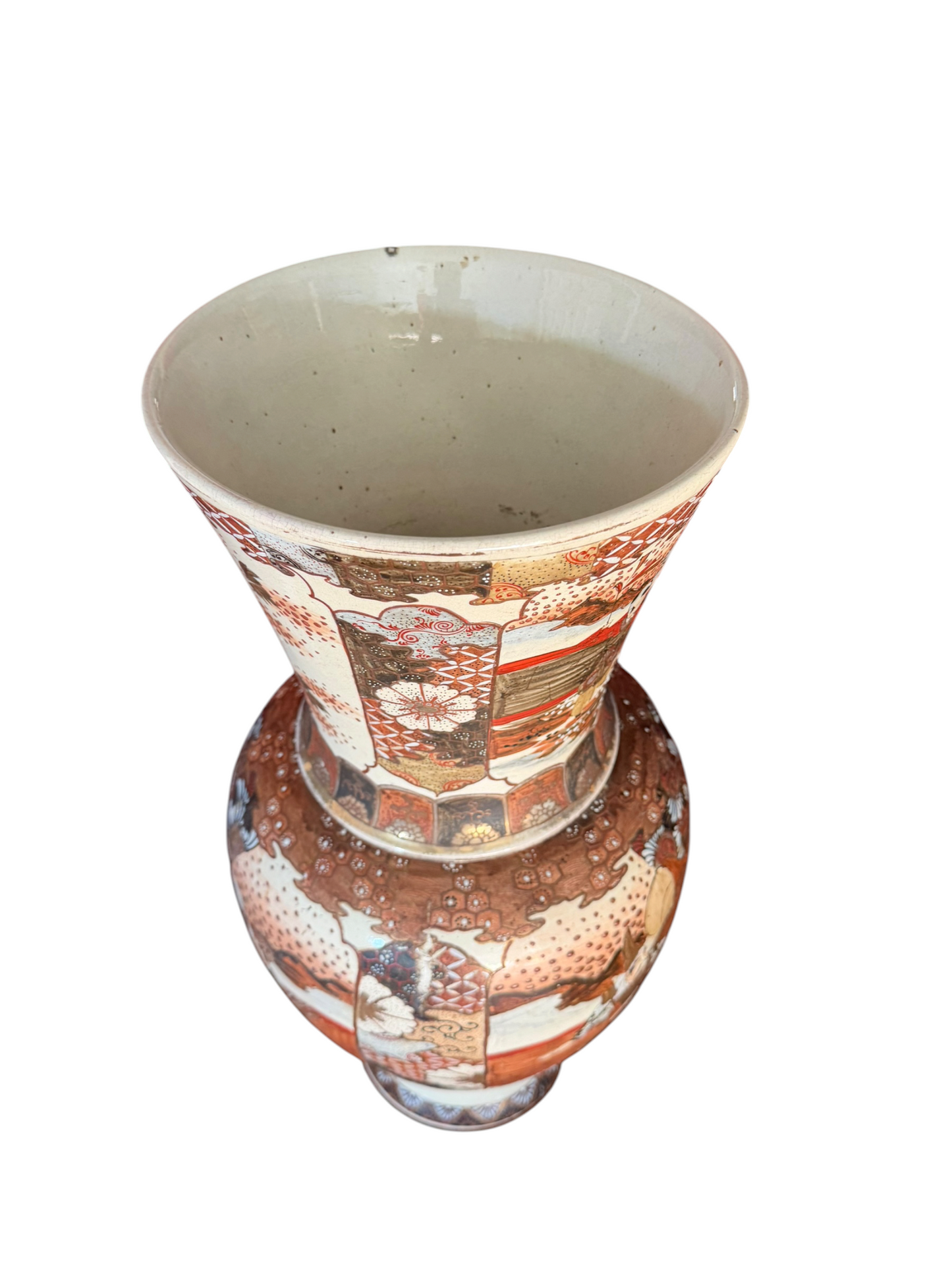 Antique Japanese earthenware Satsuma Style Vase