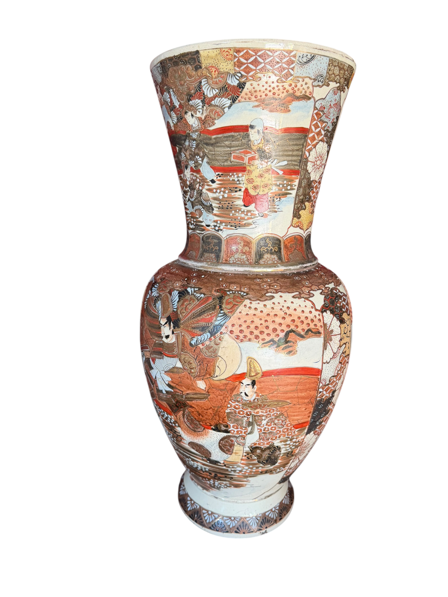 Antique Japanese earthenware Satsuma Style Vase