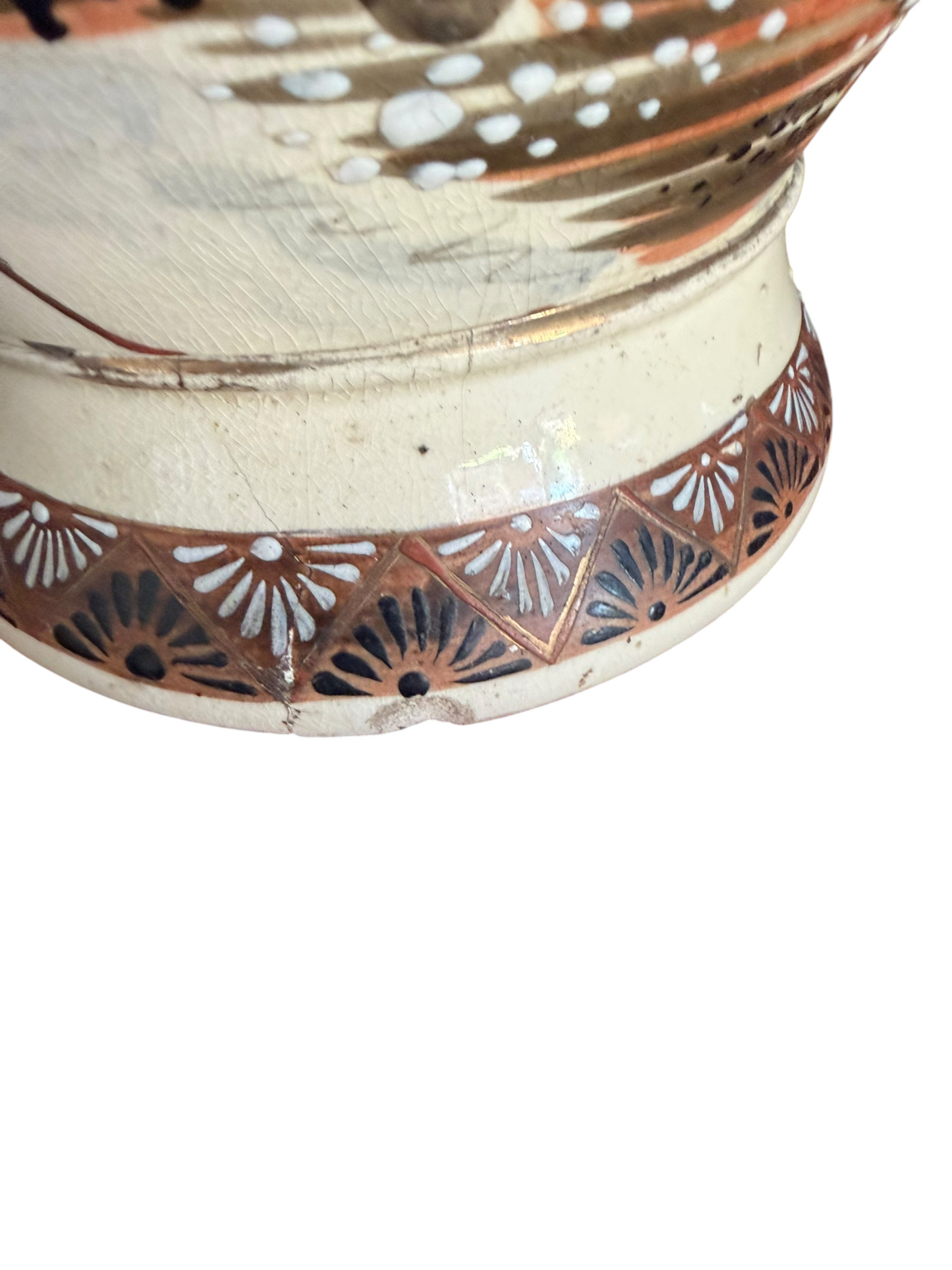Antique Japanese earthenware Satsuma Style Vase