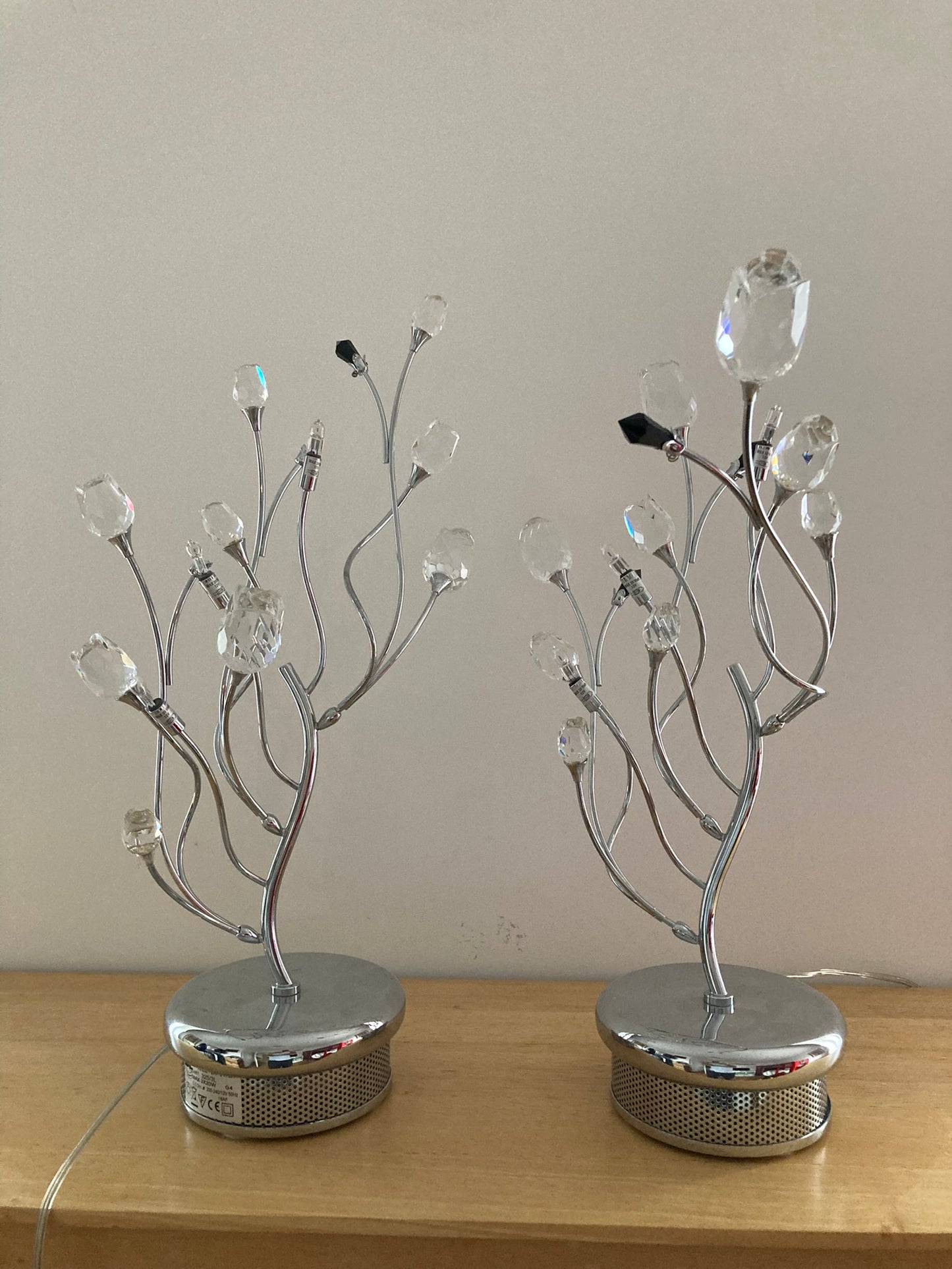 Pair of Contemporary Italian Chrome Table Lamps