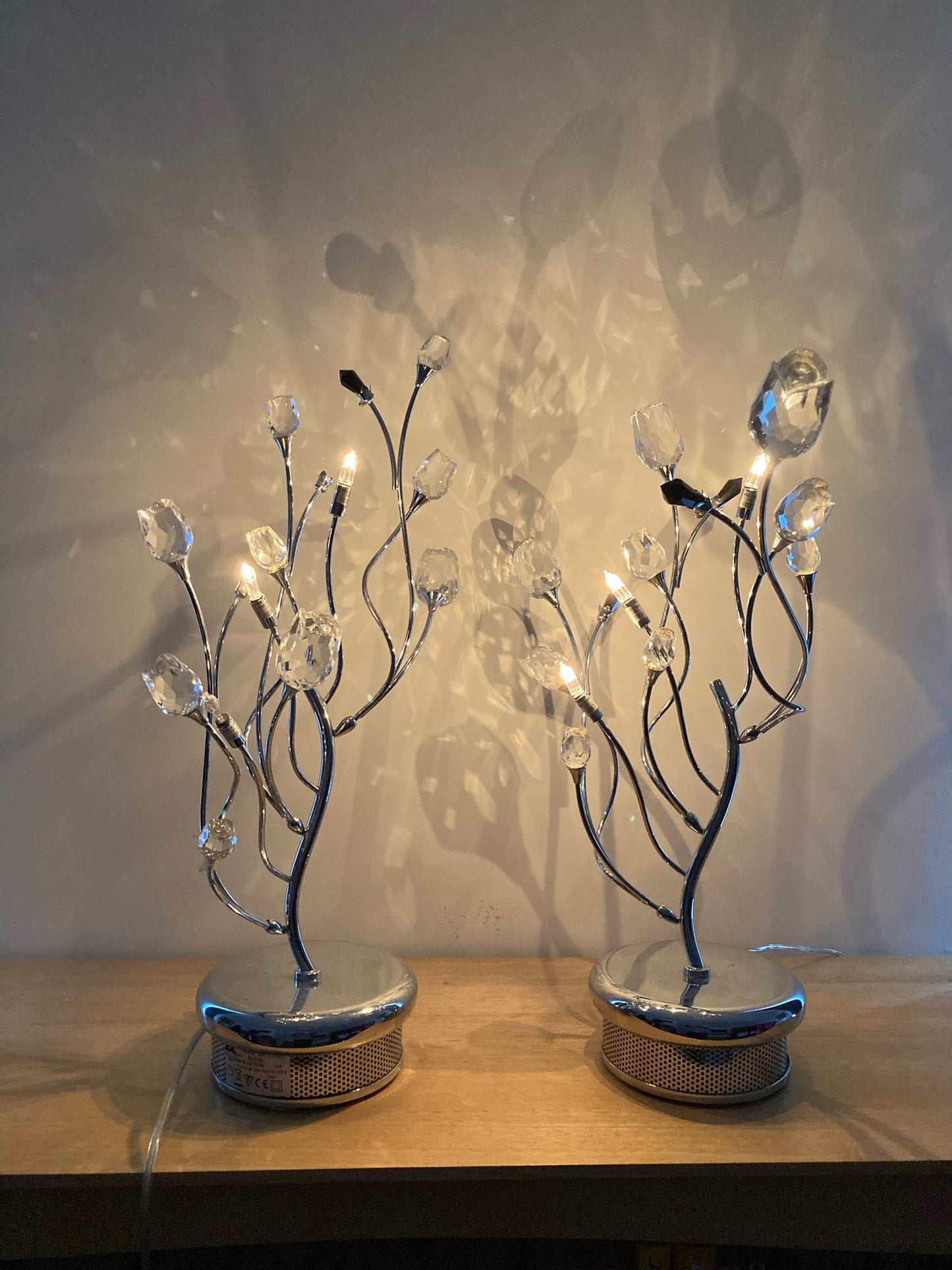 Pair of Contemporary Italian Chrome Table Lamps