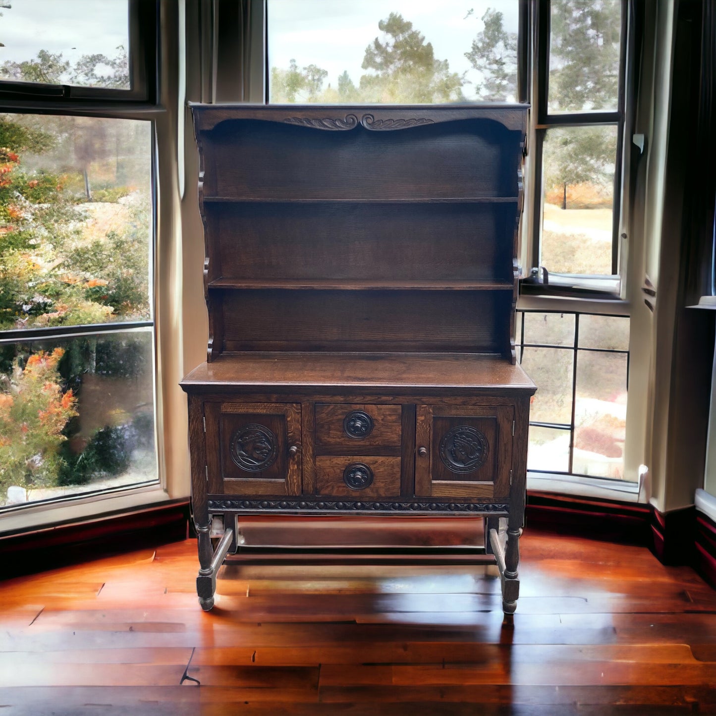 Antique Carved Oak Welsh Dresser