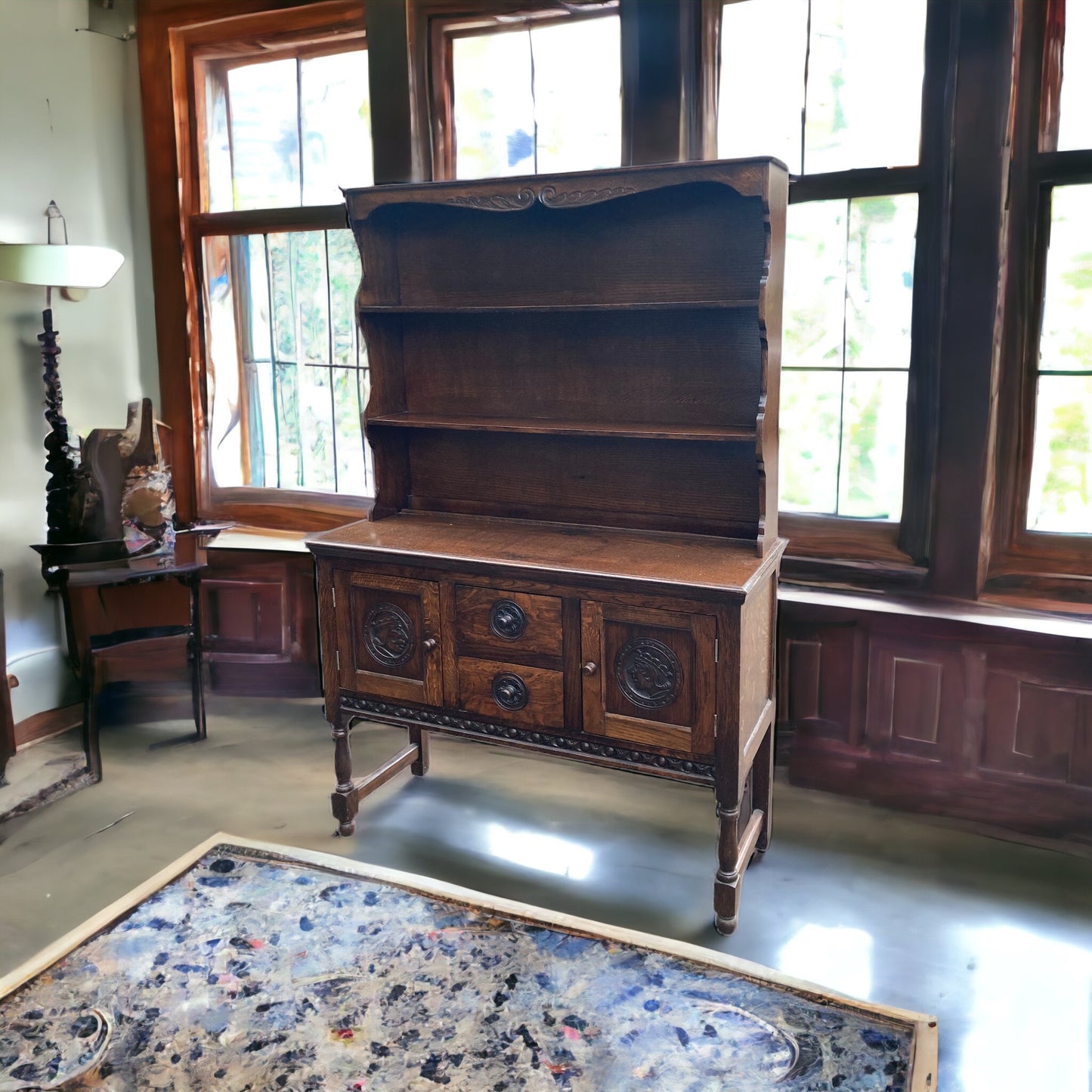 Antique Carved Oak Welsh Dresser