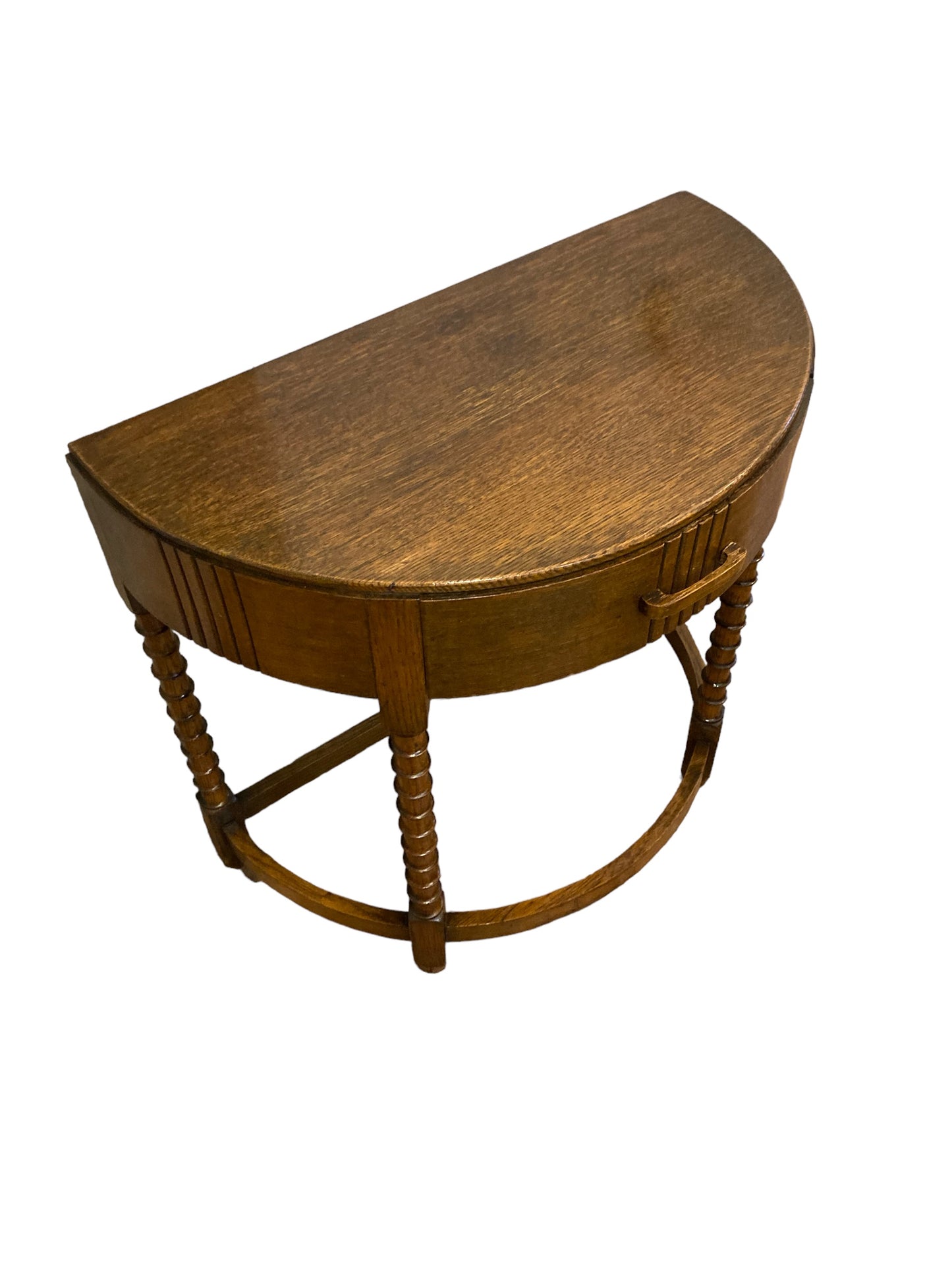 Art Deco Oak Half Moon Hall or Side Table