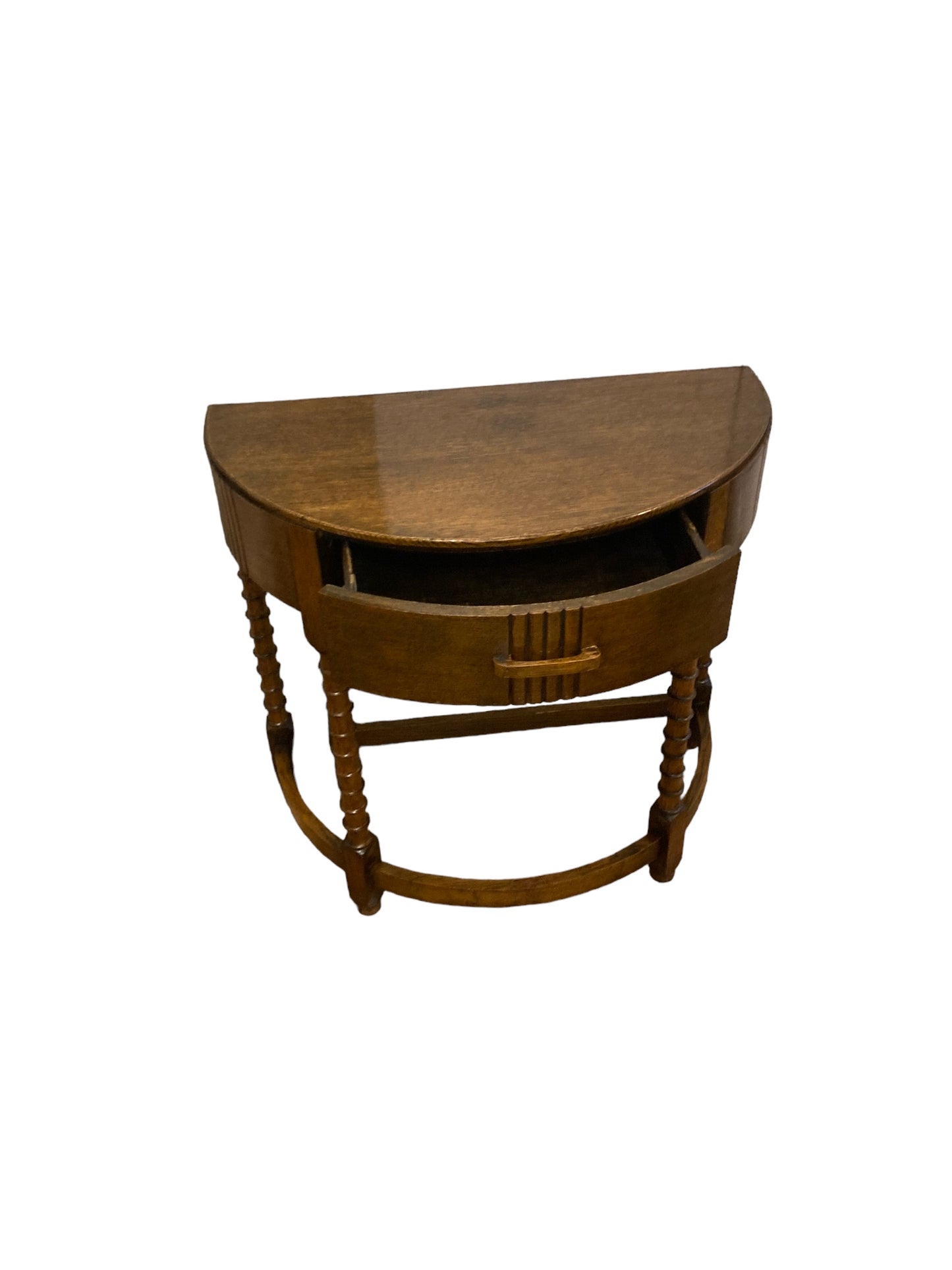 Art Deco Oak Half Moon Hall or Side Table