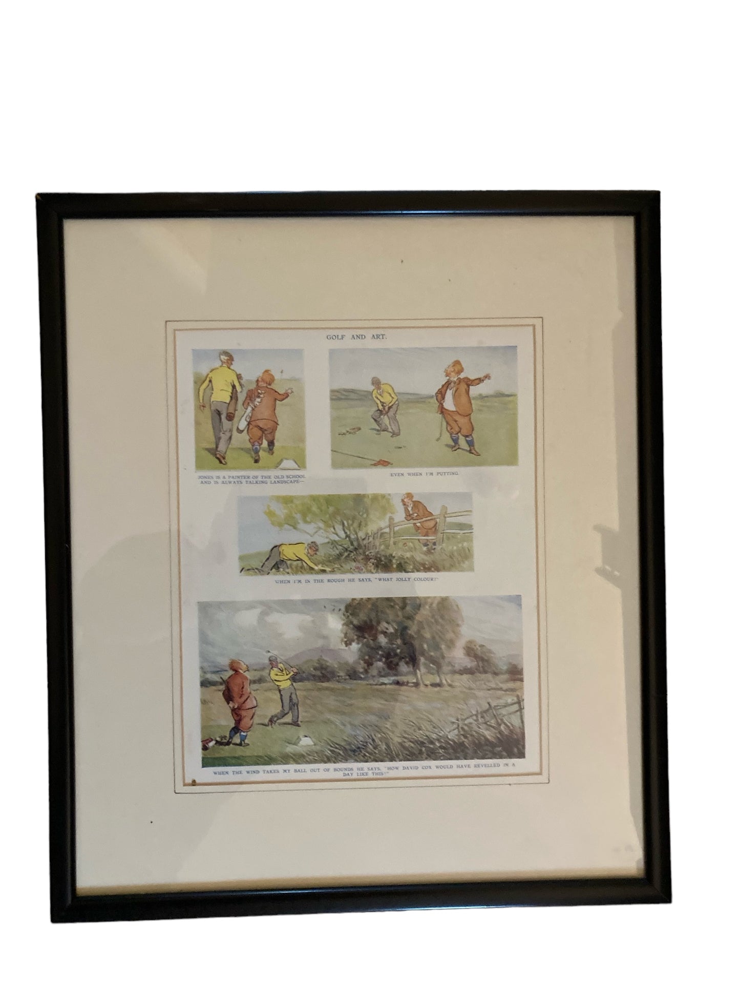 Two animated, cartoon character golfing prints