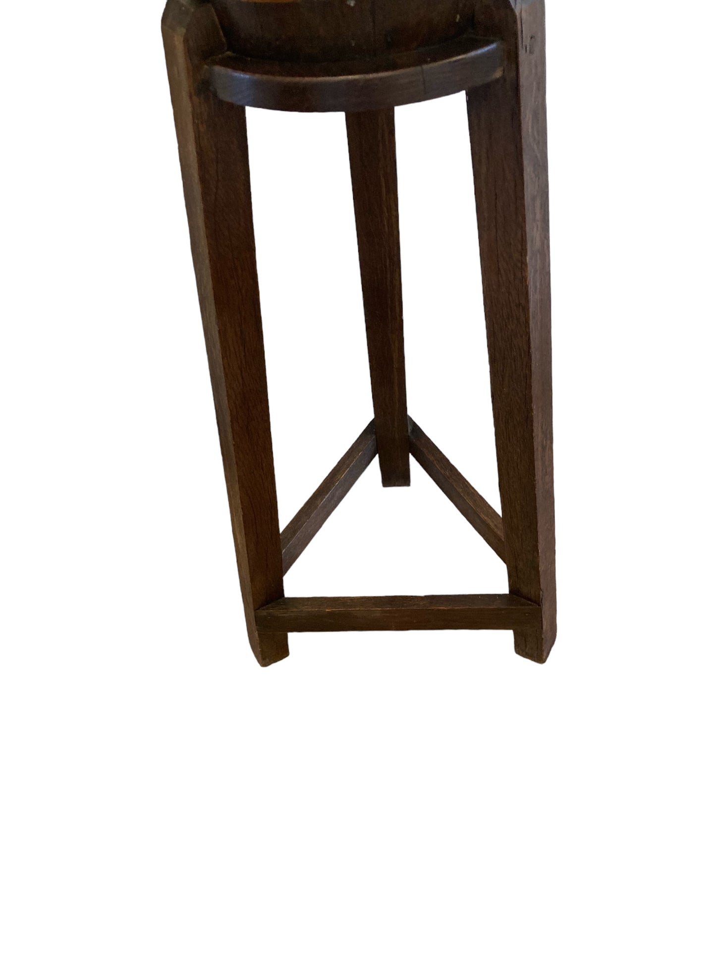 Exquisite brass bound oak jardinieres / plant stand