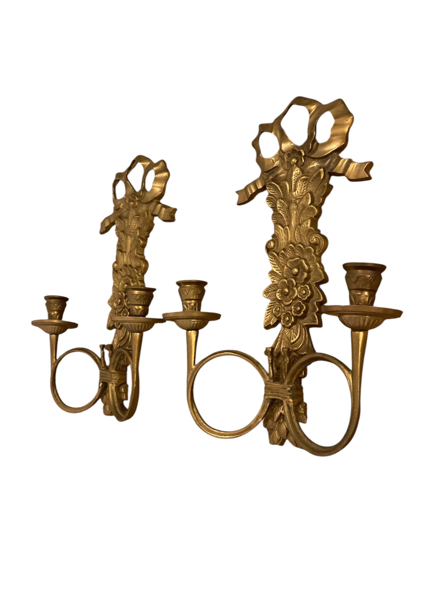 Pair of Italian Brass wall sconces, candelabra