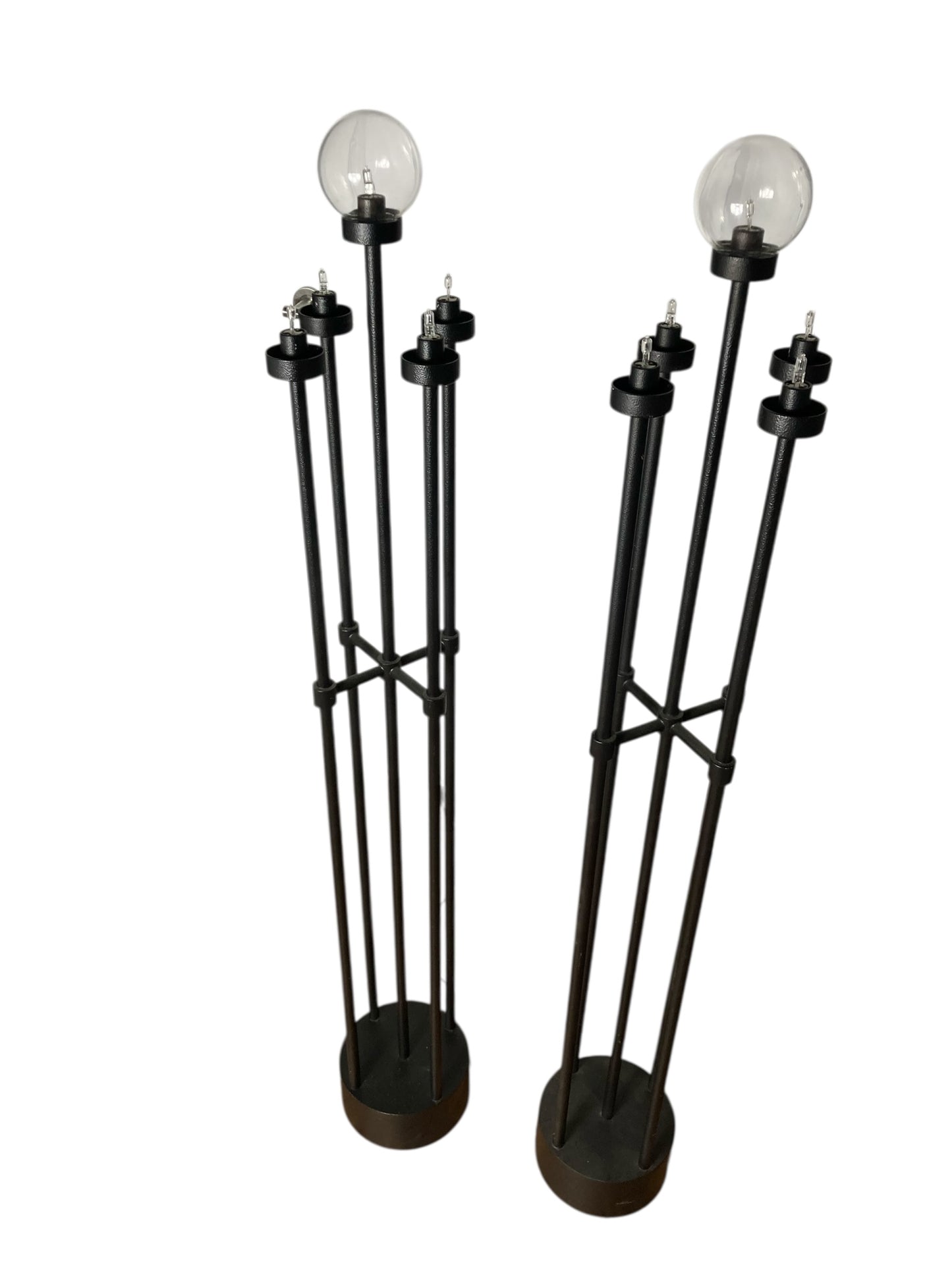 A pair of Italian metal floor lamps