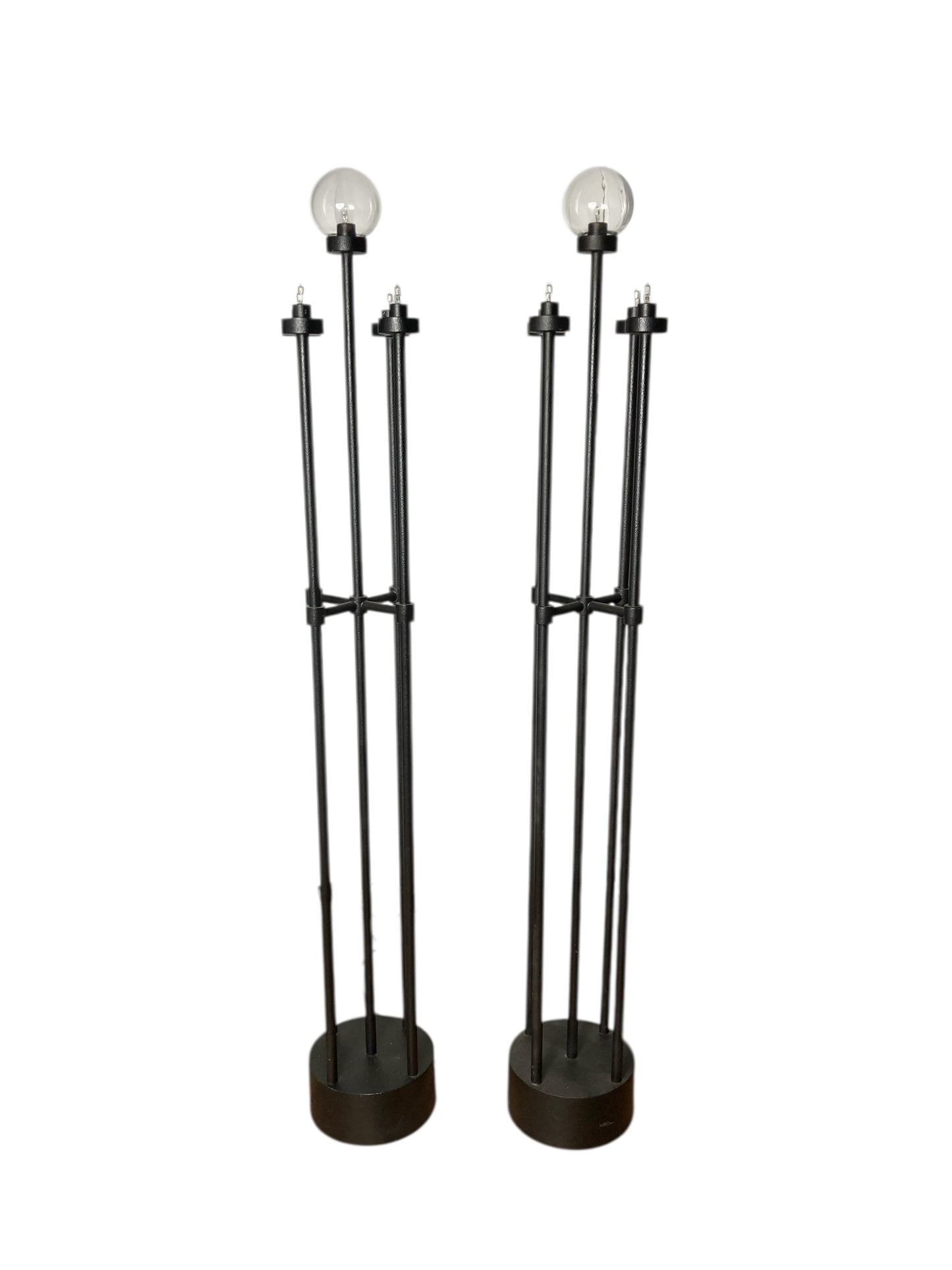 A pair of Italian metal floor lamps