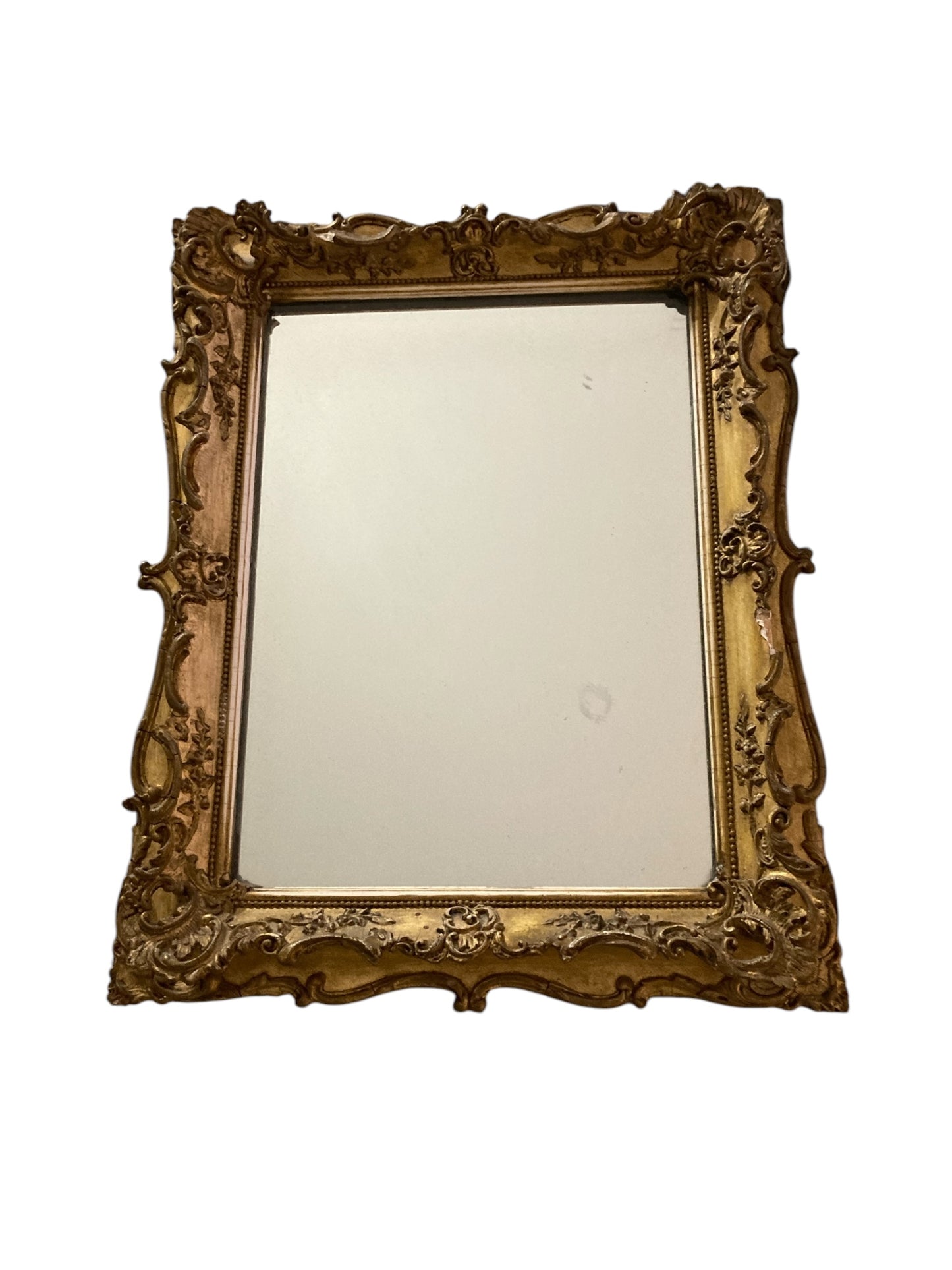Rococo style gilt gesso rectangular wall mirror