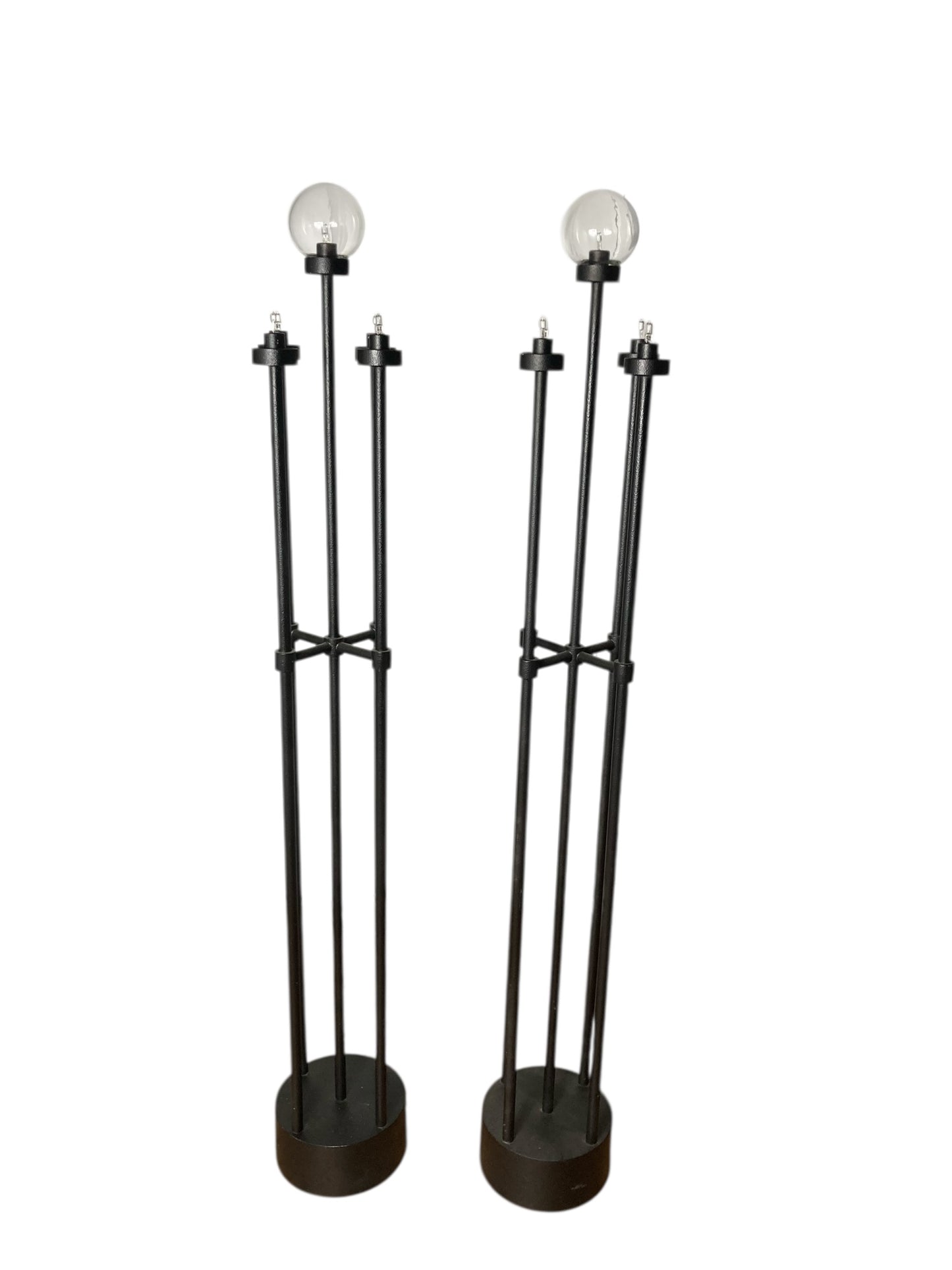 A pair of Italian metal floor lamps