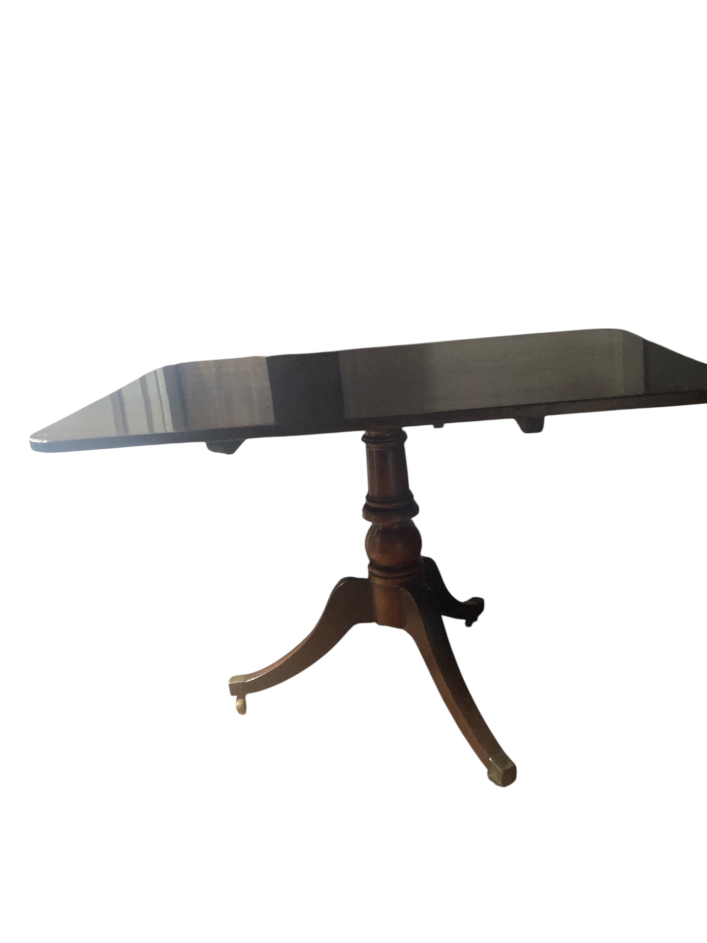 Georgian mahogany Tilt top table on brass castors