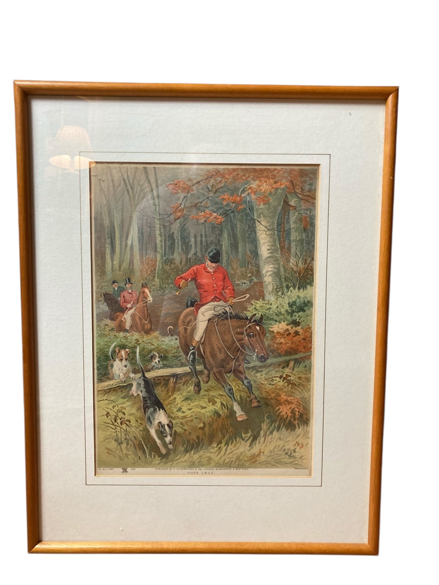 Hand-coloured English Hunting Print Named Gone Away by Henry Alken