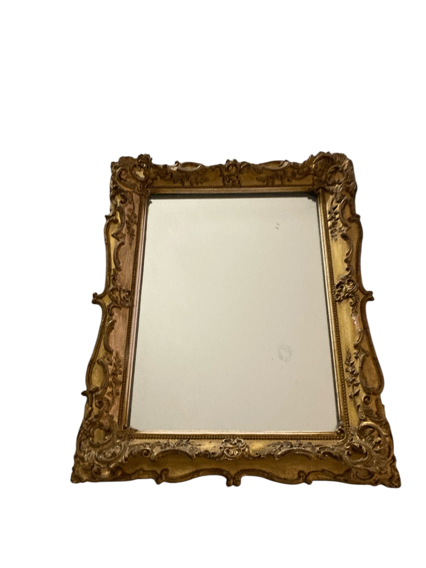 Rococo style gilt gesso rectangular wall mirror