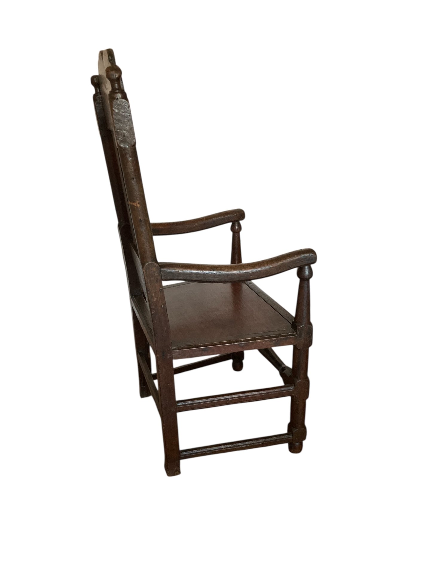 William III 17th Century Oak Hall Chair Circa 1650.