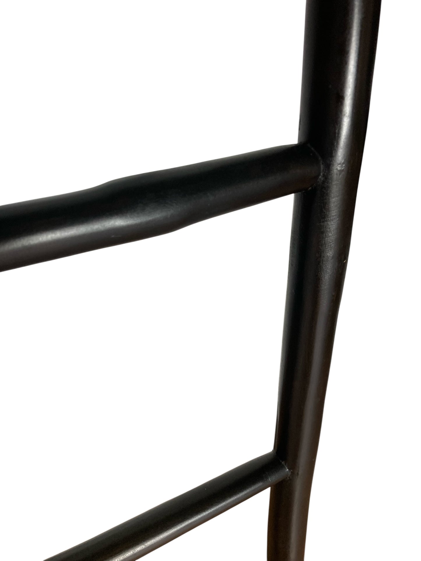 A Rustic Ebonised 8 rung Bamboo Style Ladder, Towel Rale or Display Rack