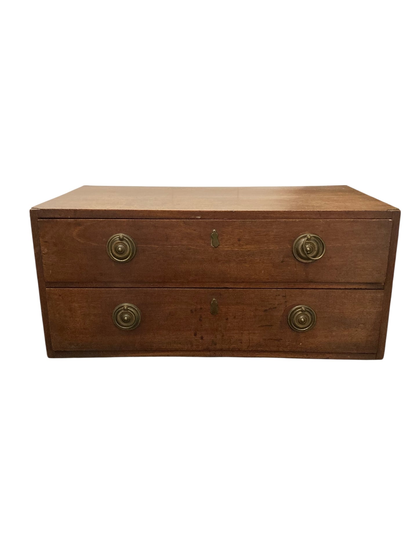 Small Mahogany Campaign style chest of two drawers CIRCA Late 1800's