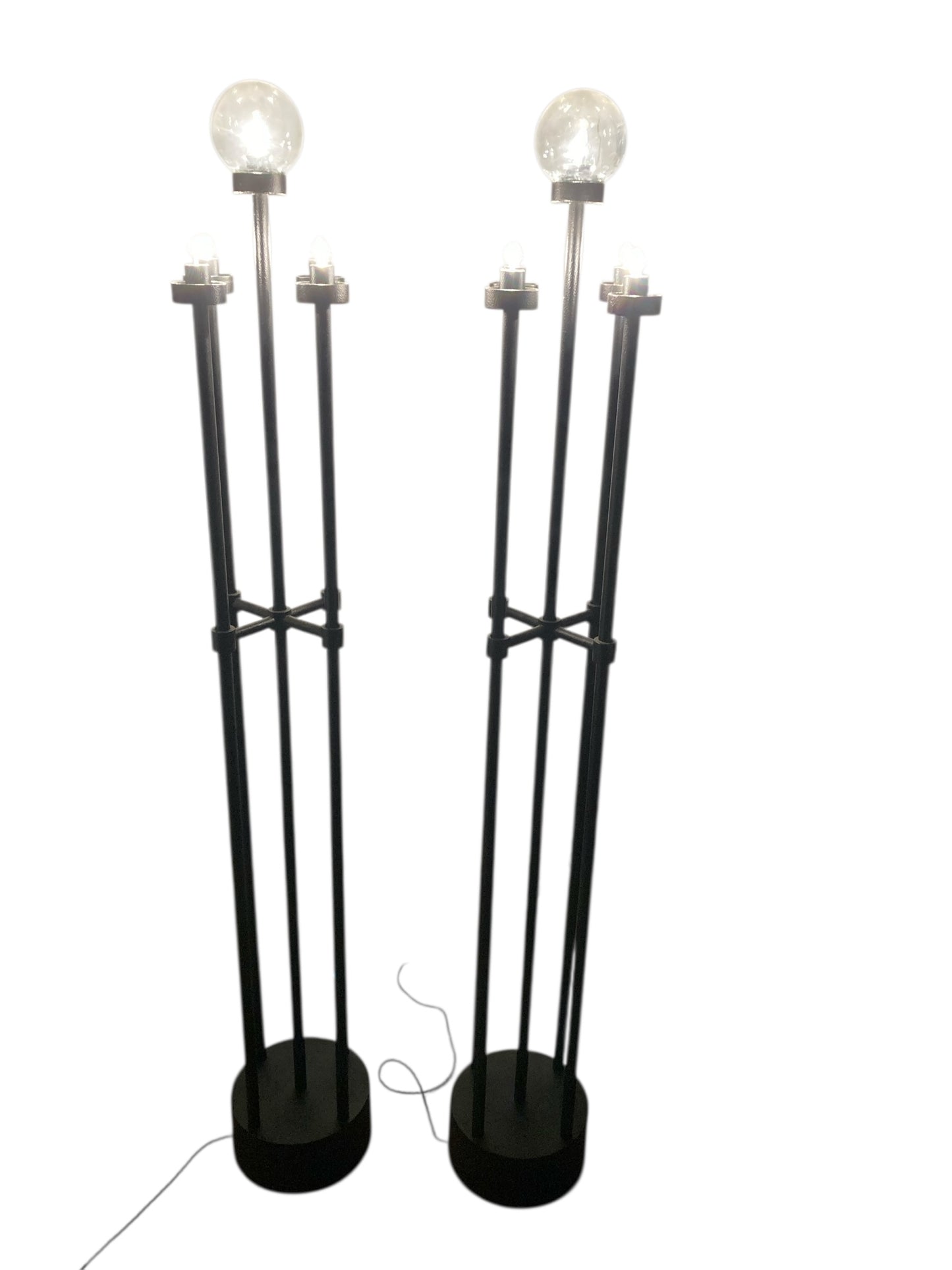 A pair of Italian metal floor lamps
