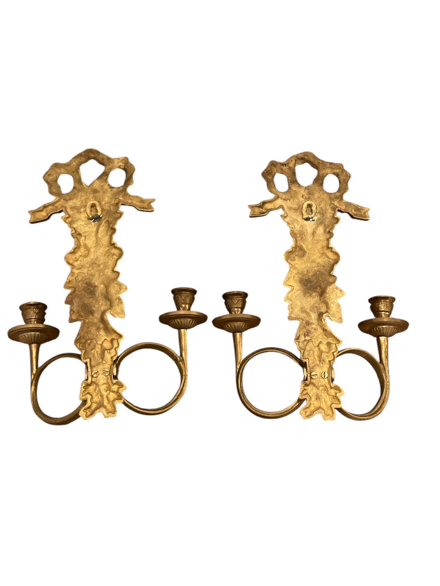 Pair of Italian Brass wall sconces, candelabra
