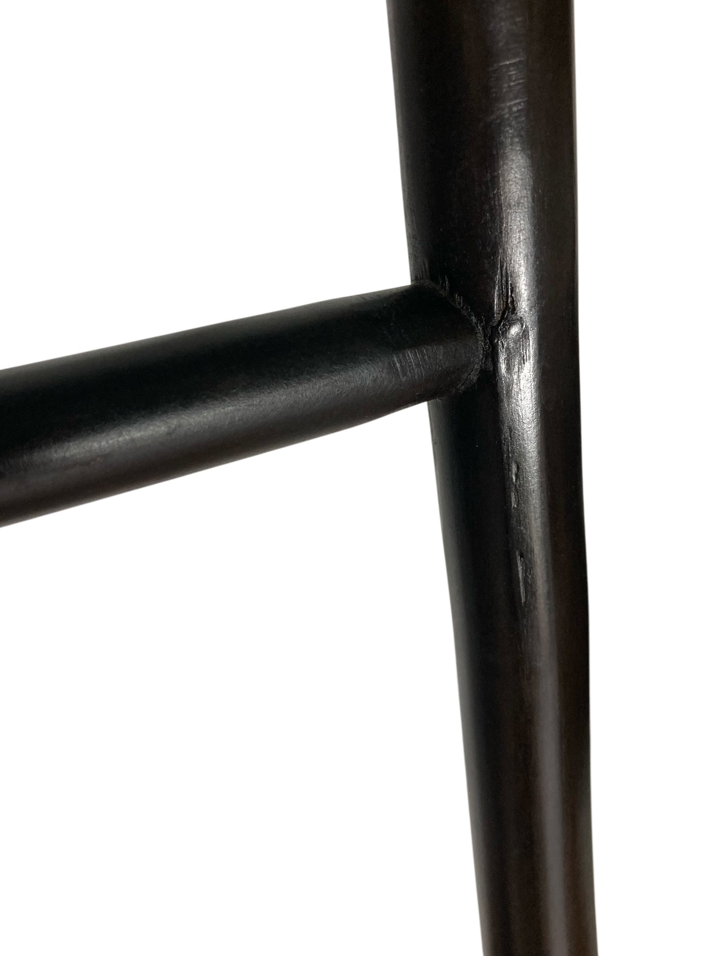 A Rustic Ebonised 8 rung Bamboo Style Ladder, Towel Rale or Display Rack