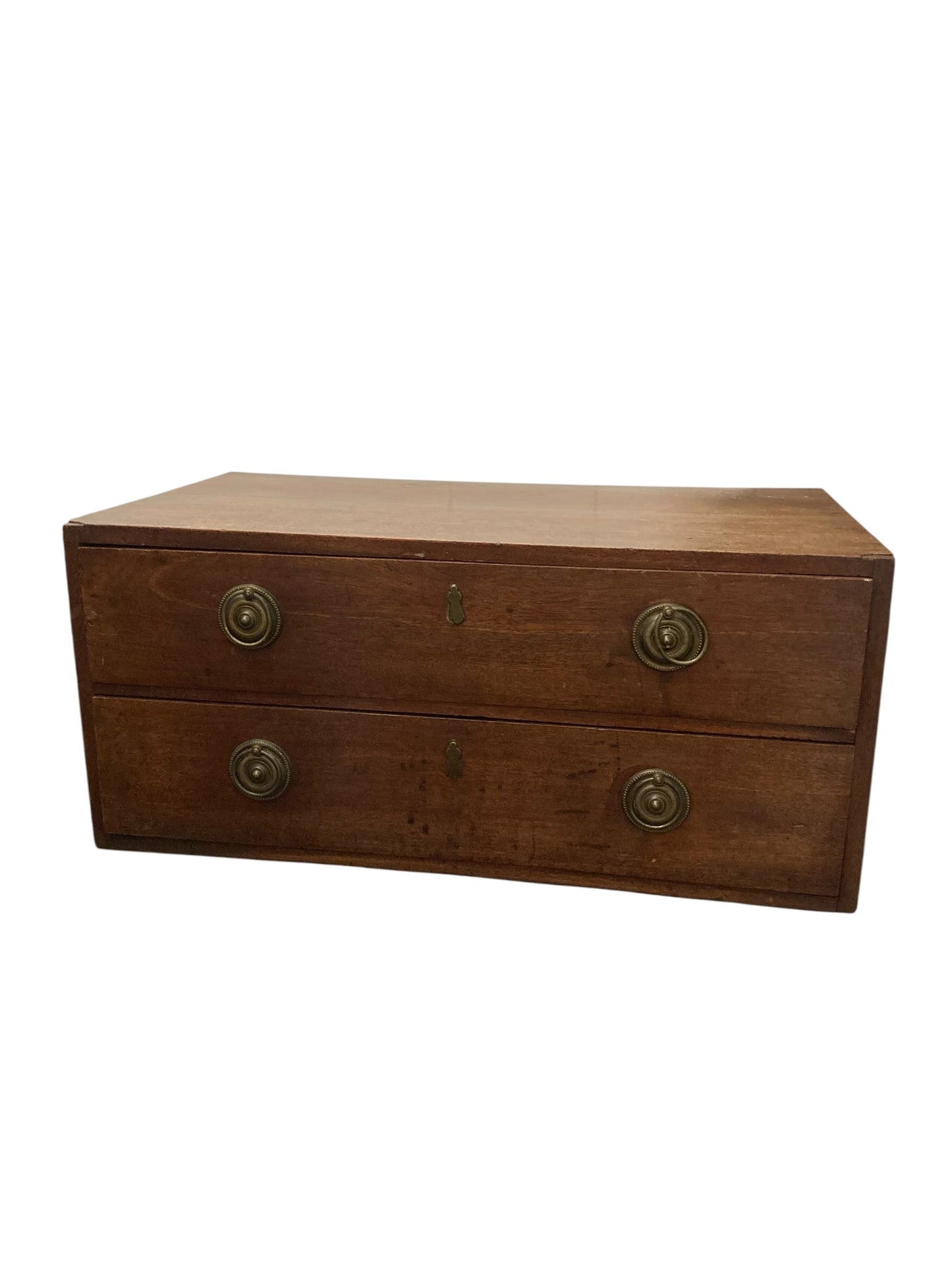 Small Mahogany Campaign style chest of two drawers CIRCA Late 1800's