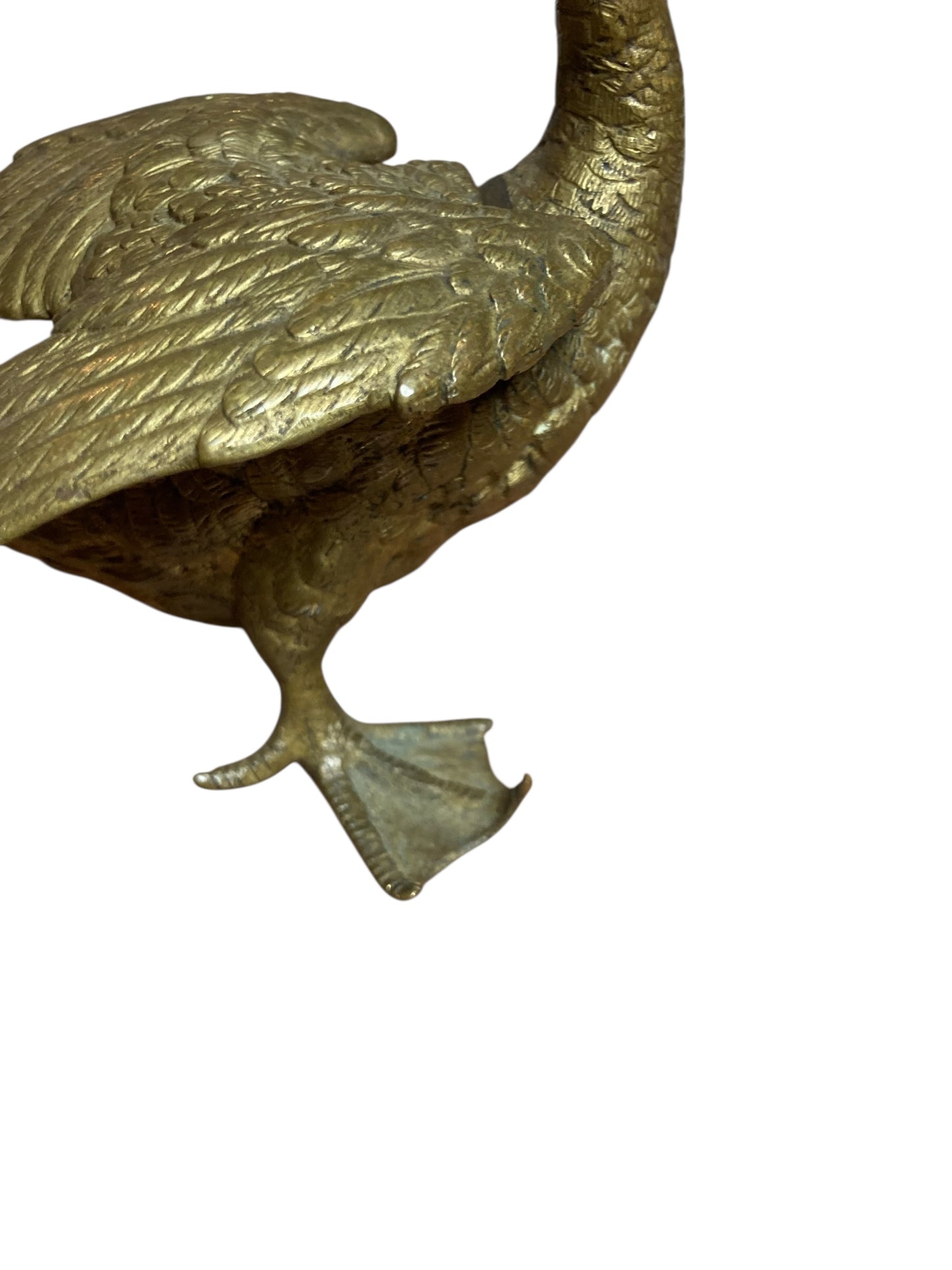 Antique French Bronze Goose Ink Well