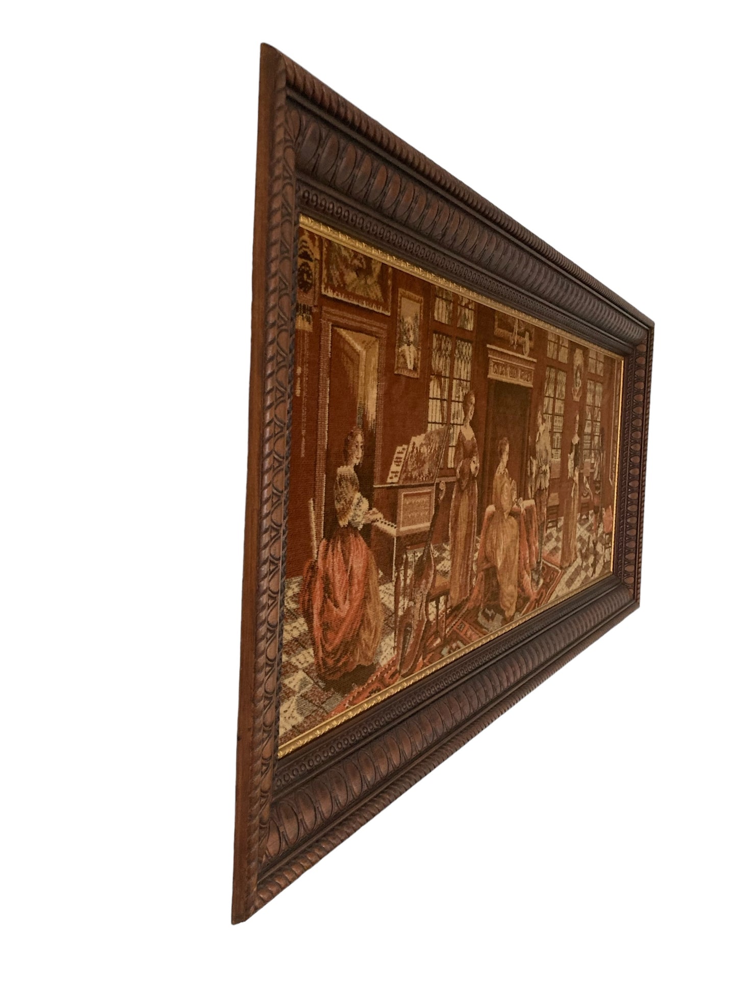 Large Tapestry Style Velvet Picture in Large Wooden Frame