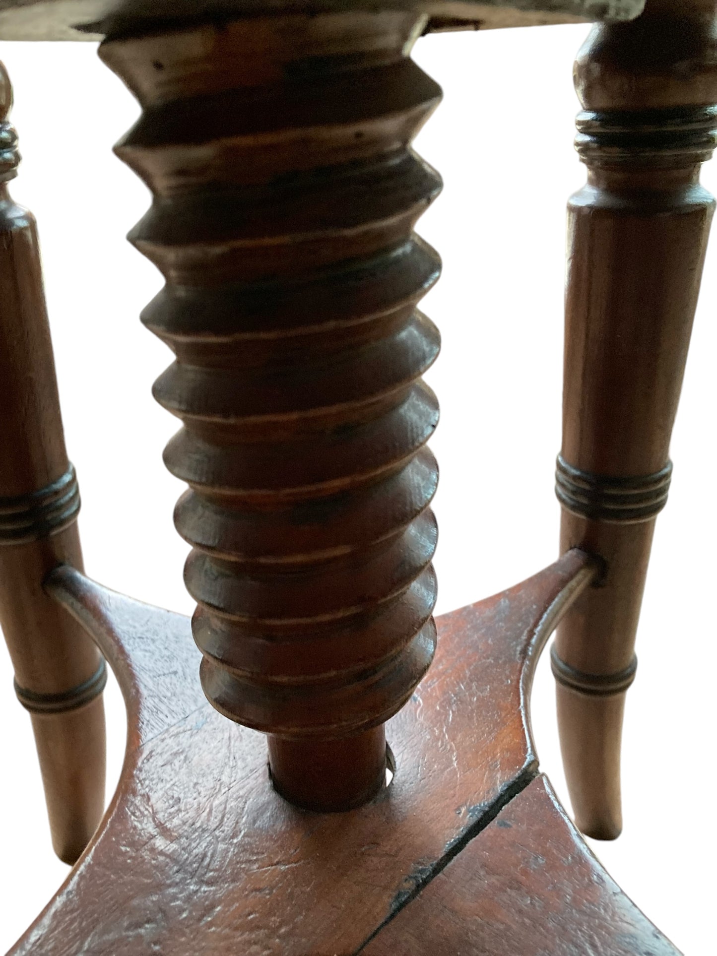 Antique Victorian mahogany adjustable piano stool