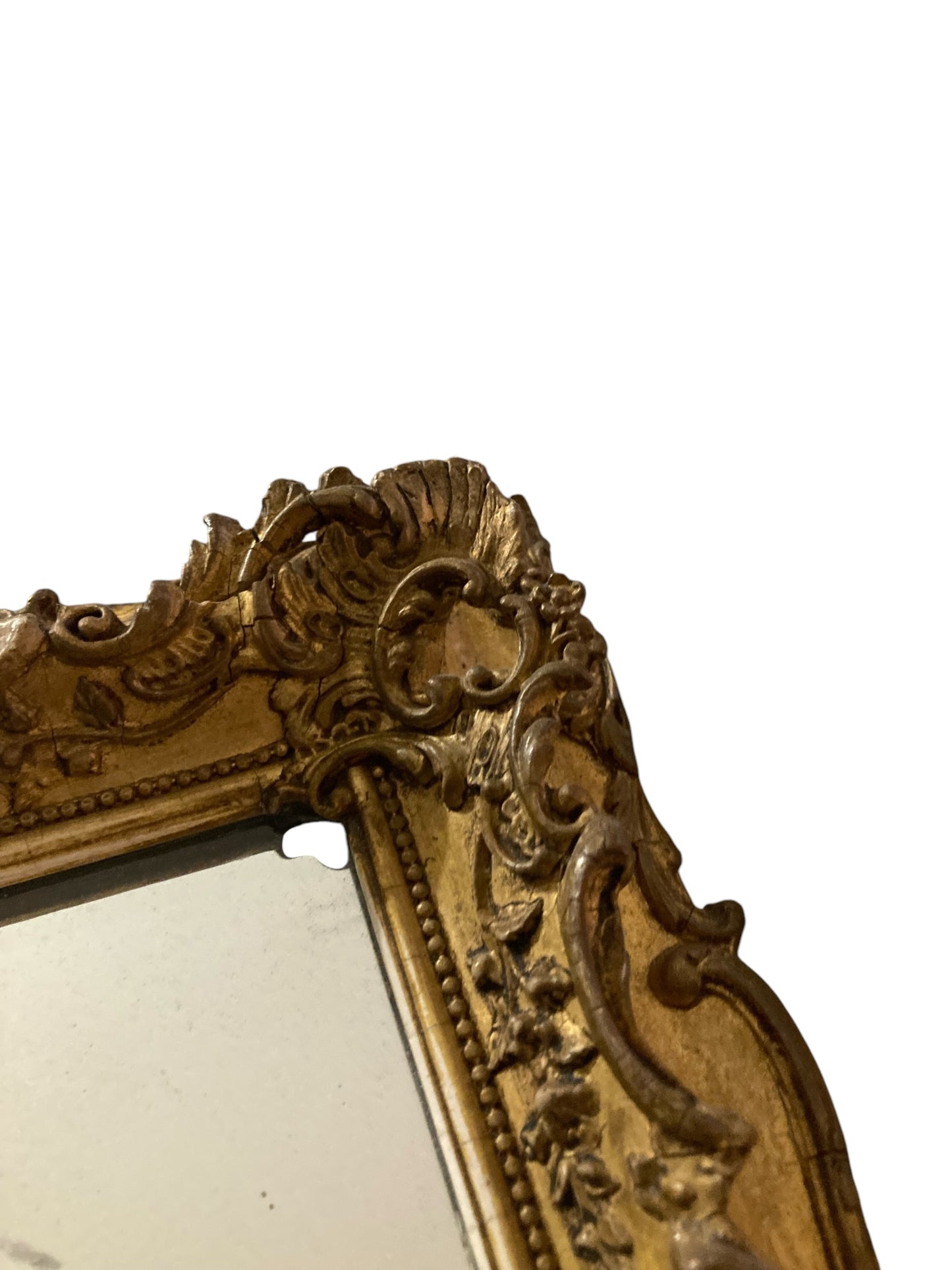 Rococo style gilt gesso rectangular wall mirror