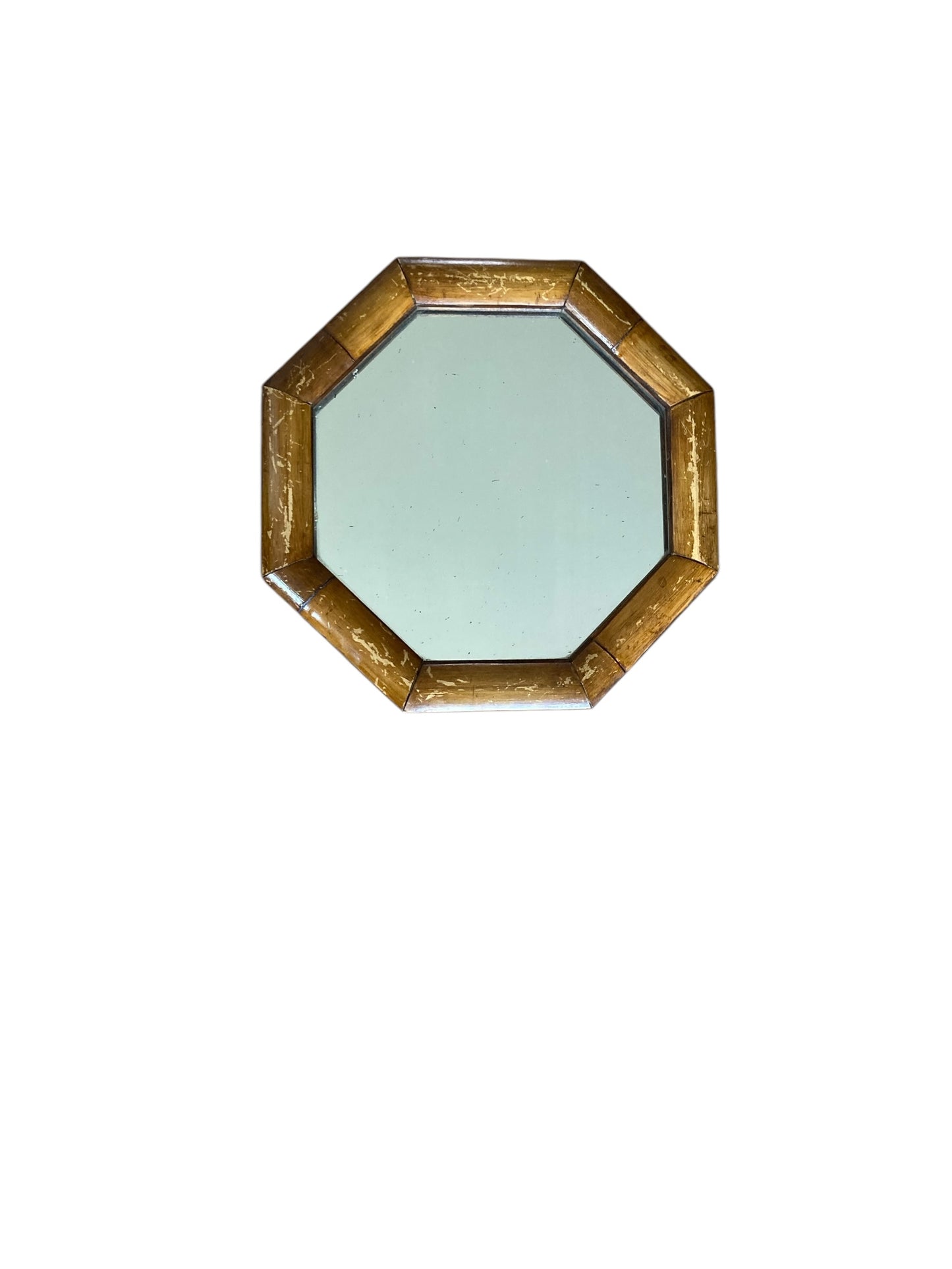 An Italian Mid Century Octagonal Bamboo Framed Mirrors Boho Bohemian