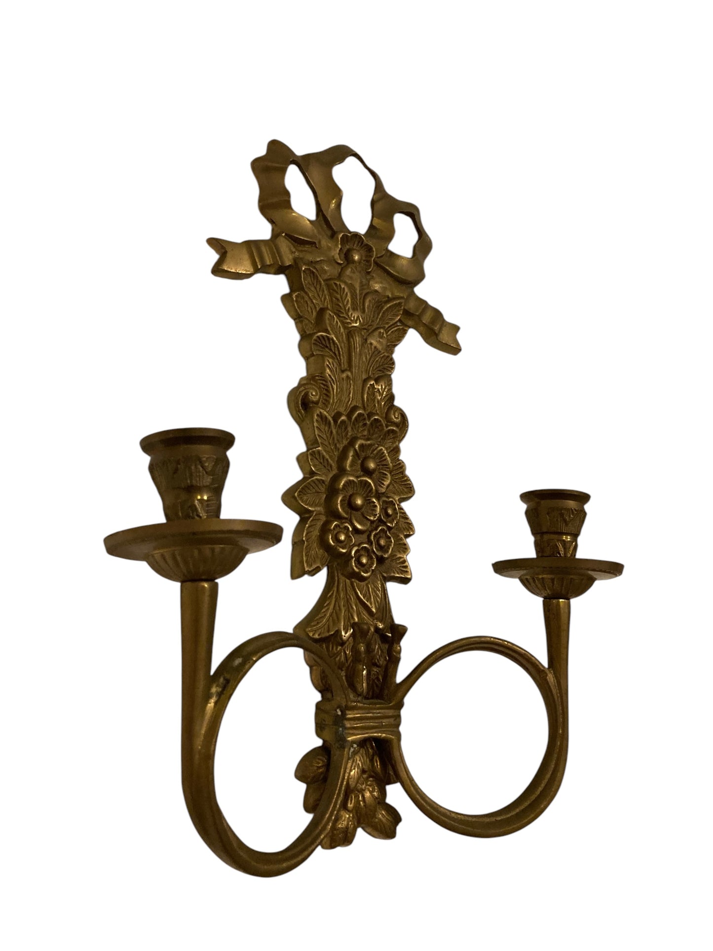 Pair of Italian Brass wall sconces, candelabra