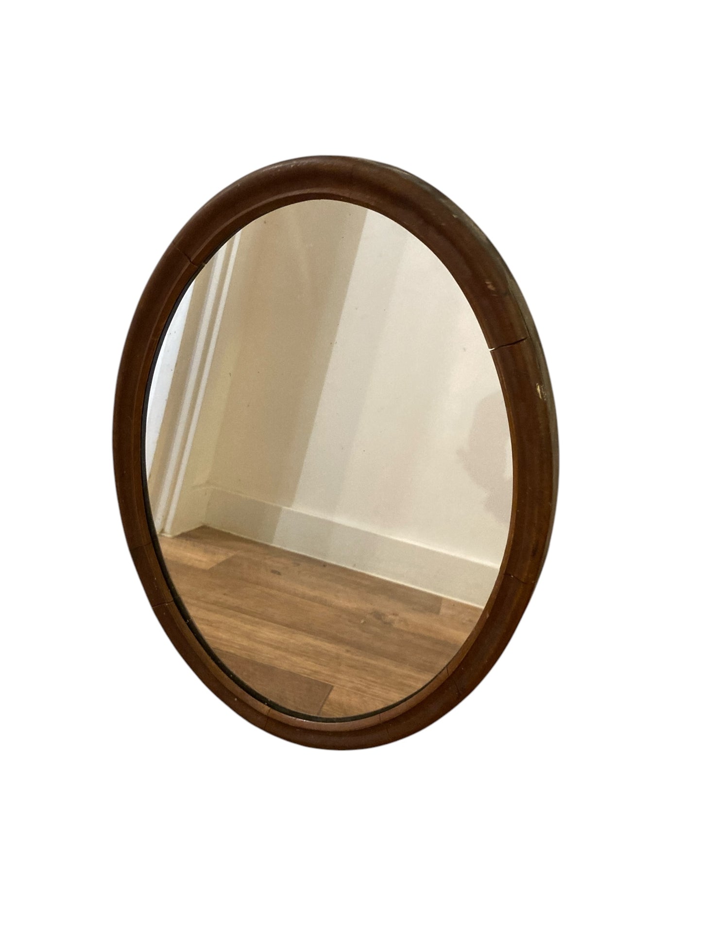 Antique Edwardian Oval Mahogany framed Wall Mirror