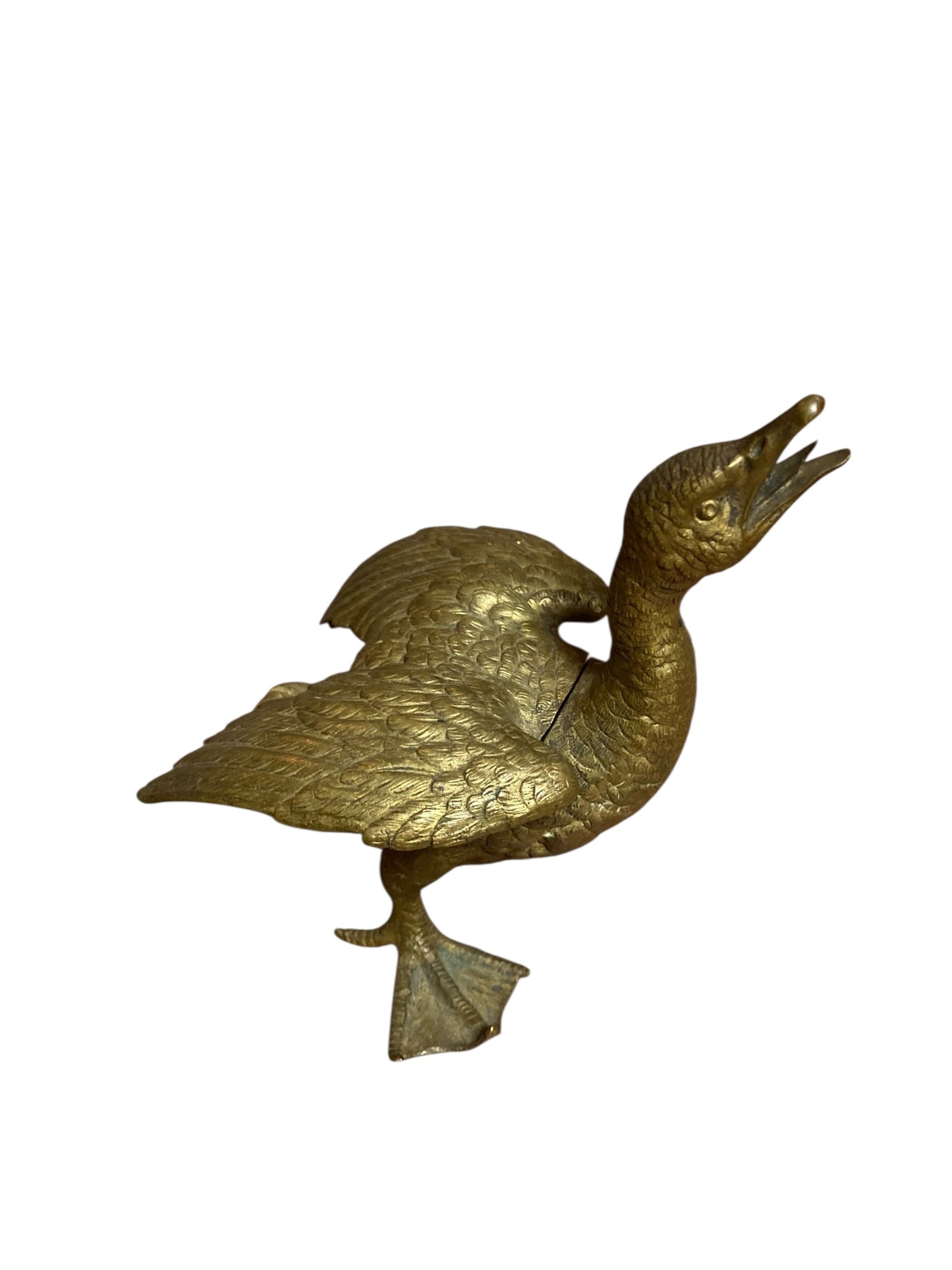 Antique French Bronze Goose Ink Well