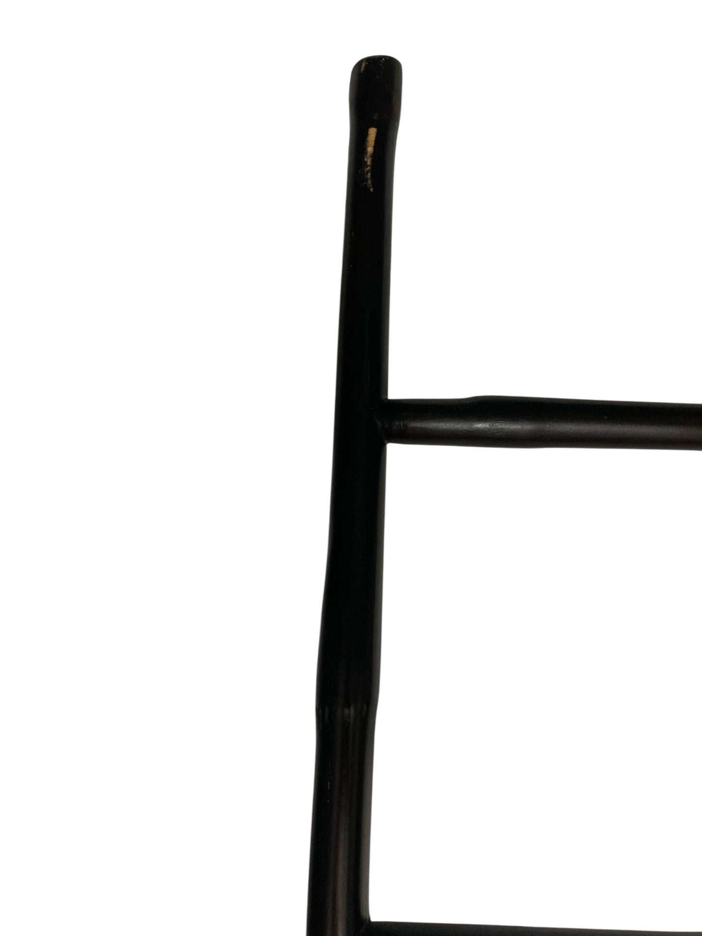A Rustic Ebonised 8 rung Bamboo Style Ladder, Towel Rale or Display Rack