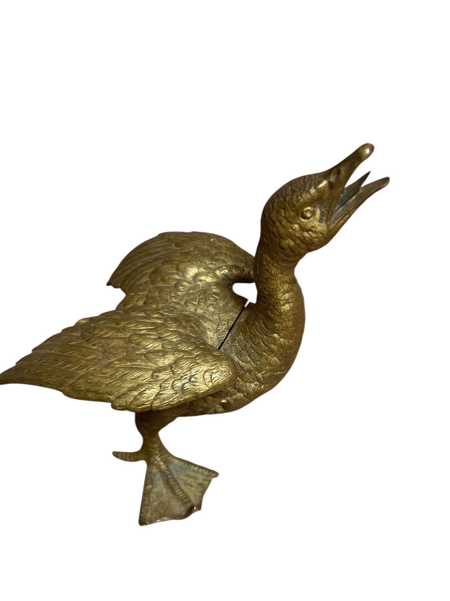 Antique French Bronze Goose Ink Well