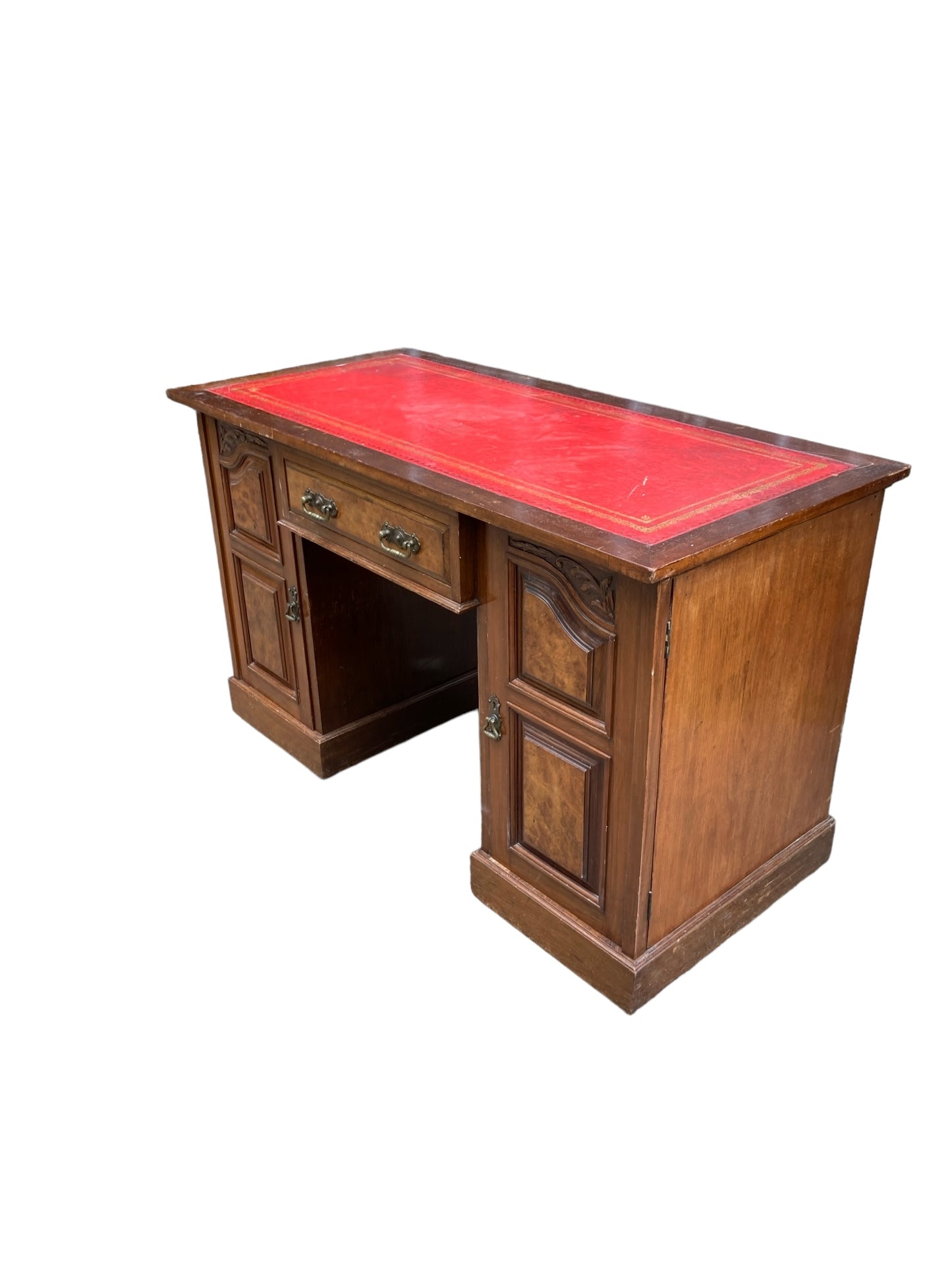 Late 19th Century Mahogany and Burr Walnut Captains Desk