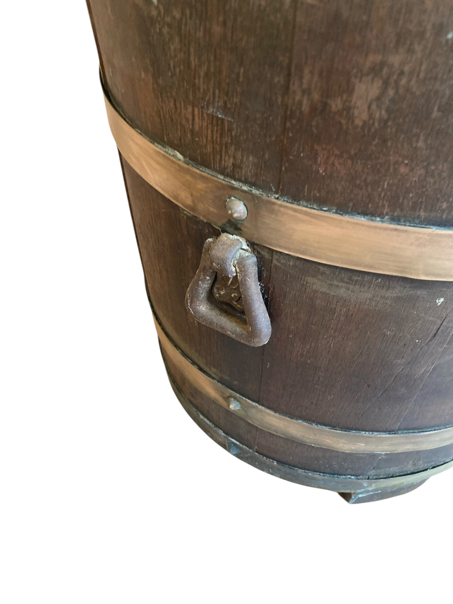 Antique Oak and Brass Ice Bucket or Planter by R A Lister Ltd