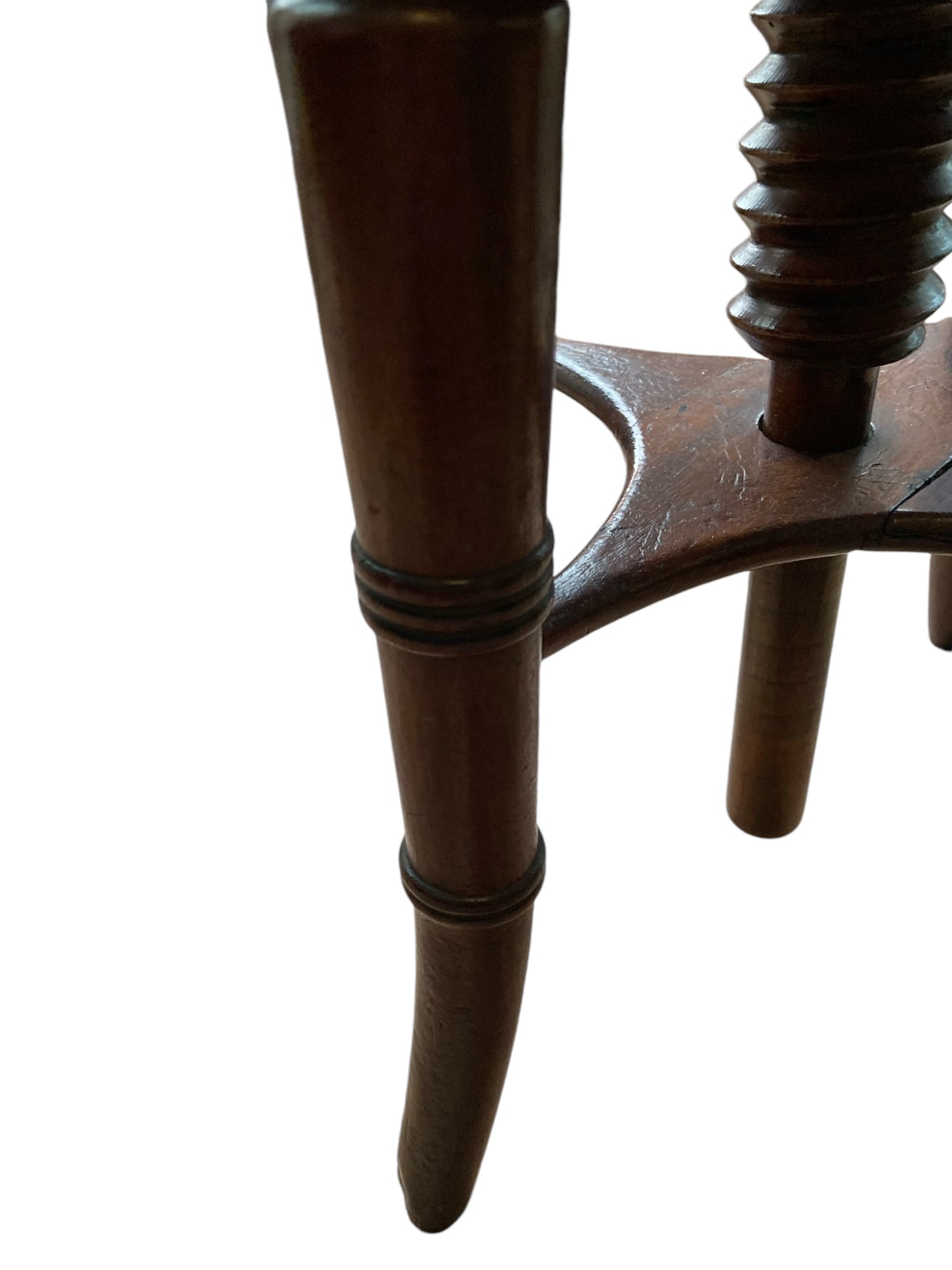 Antique Victorian mahogany adjustable piano stool