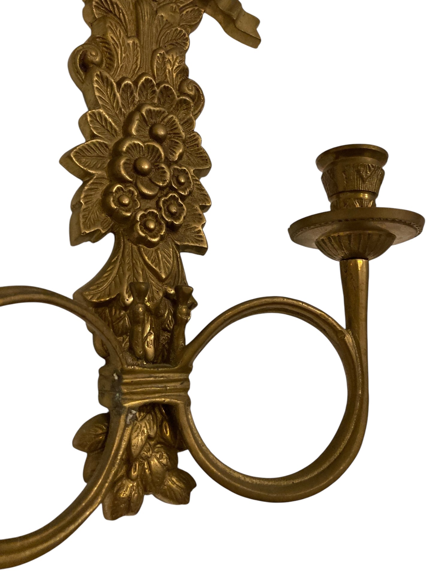 Pair of Italian Brass wall sconces, candelabra